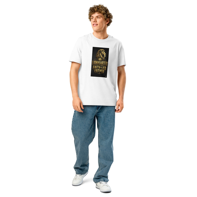 Lion Hearted - Unisex organic ribbed neck t-shirt