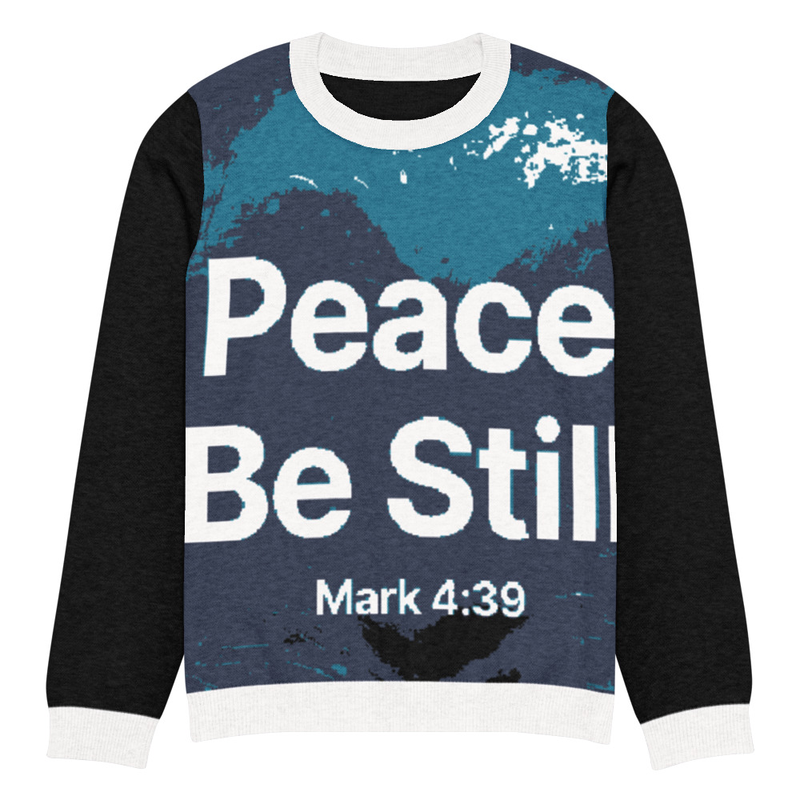 Peace, Be Still - Knitted crew neck sweater
