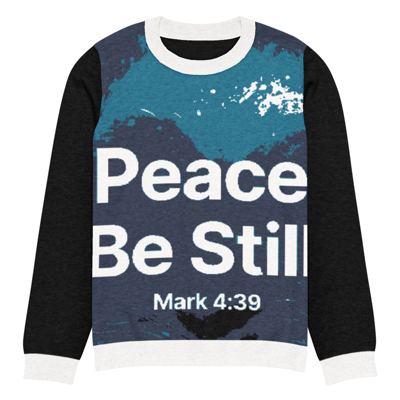 Peace, Be Still - Knitted crew neck sweater