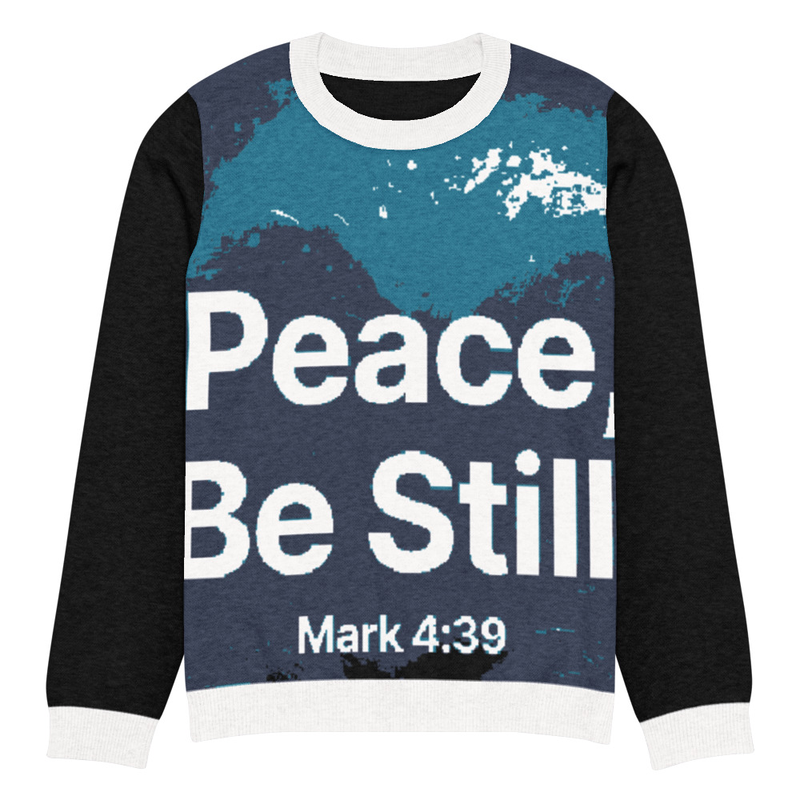 Peace, Be Still - Knitted crew neck sweater
