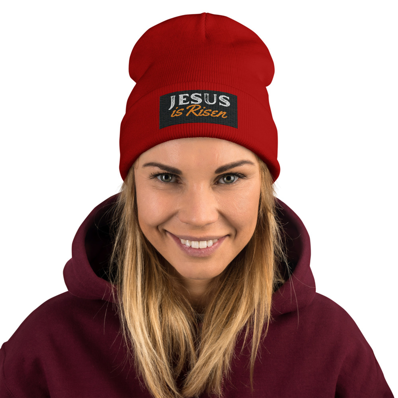 Embroidered Beanie - Jesus is Risen