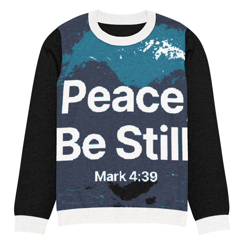 Peace, Be Still - Knitted crew neck sweater
