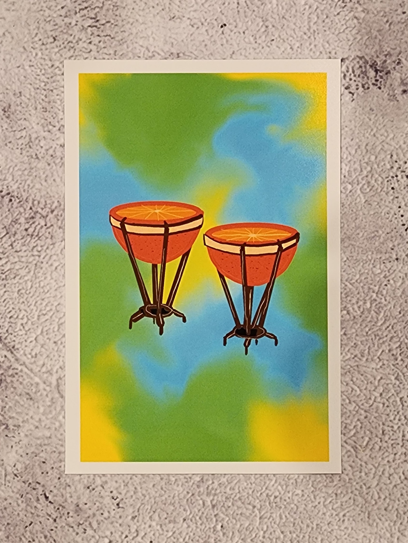 Orange Timpanis Digital Art, framed 8x10 print or 4x6 postcard