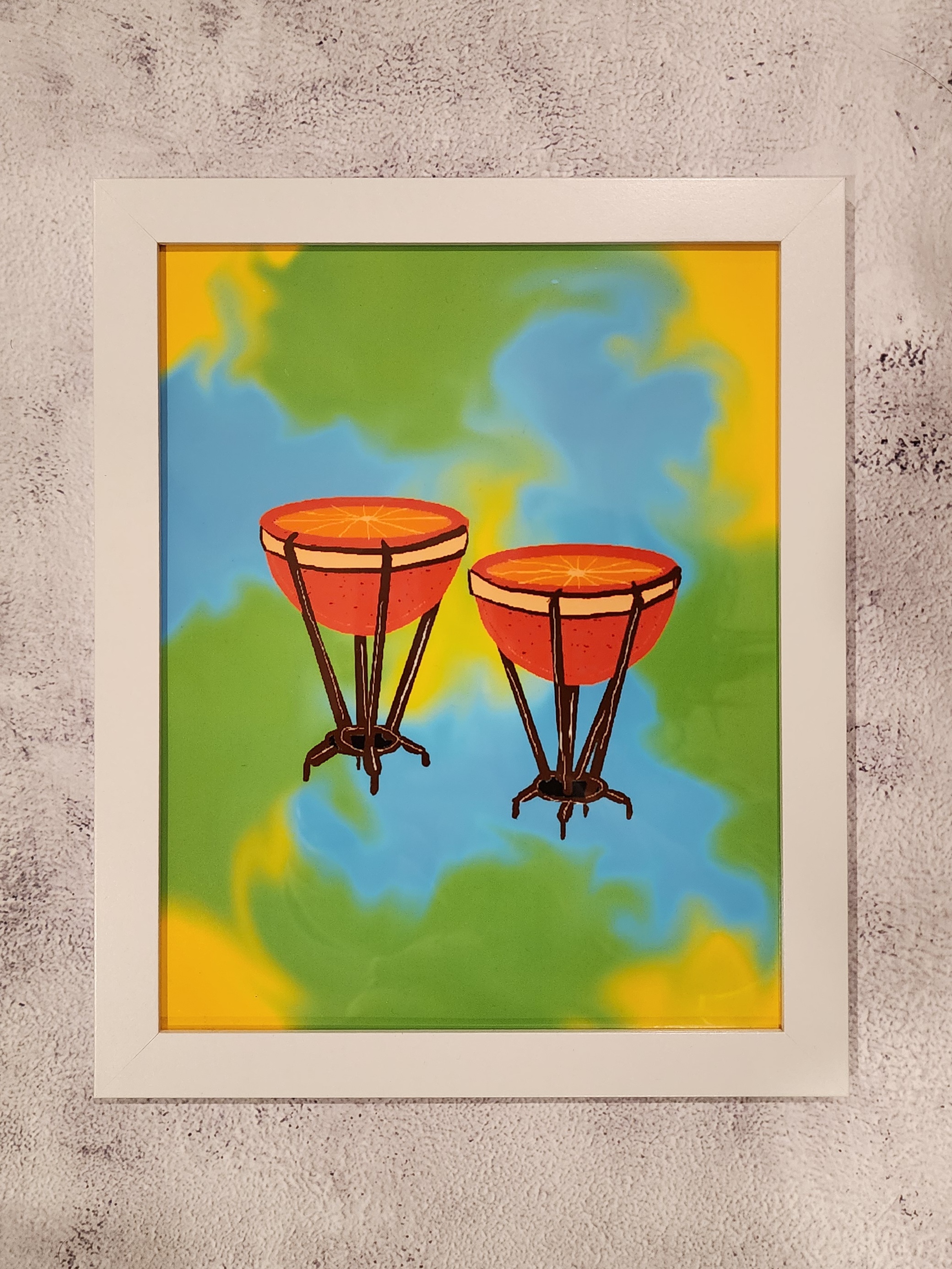 Orange Timpanis Digital Art, framed 8x10 print or 4x6 postcard