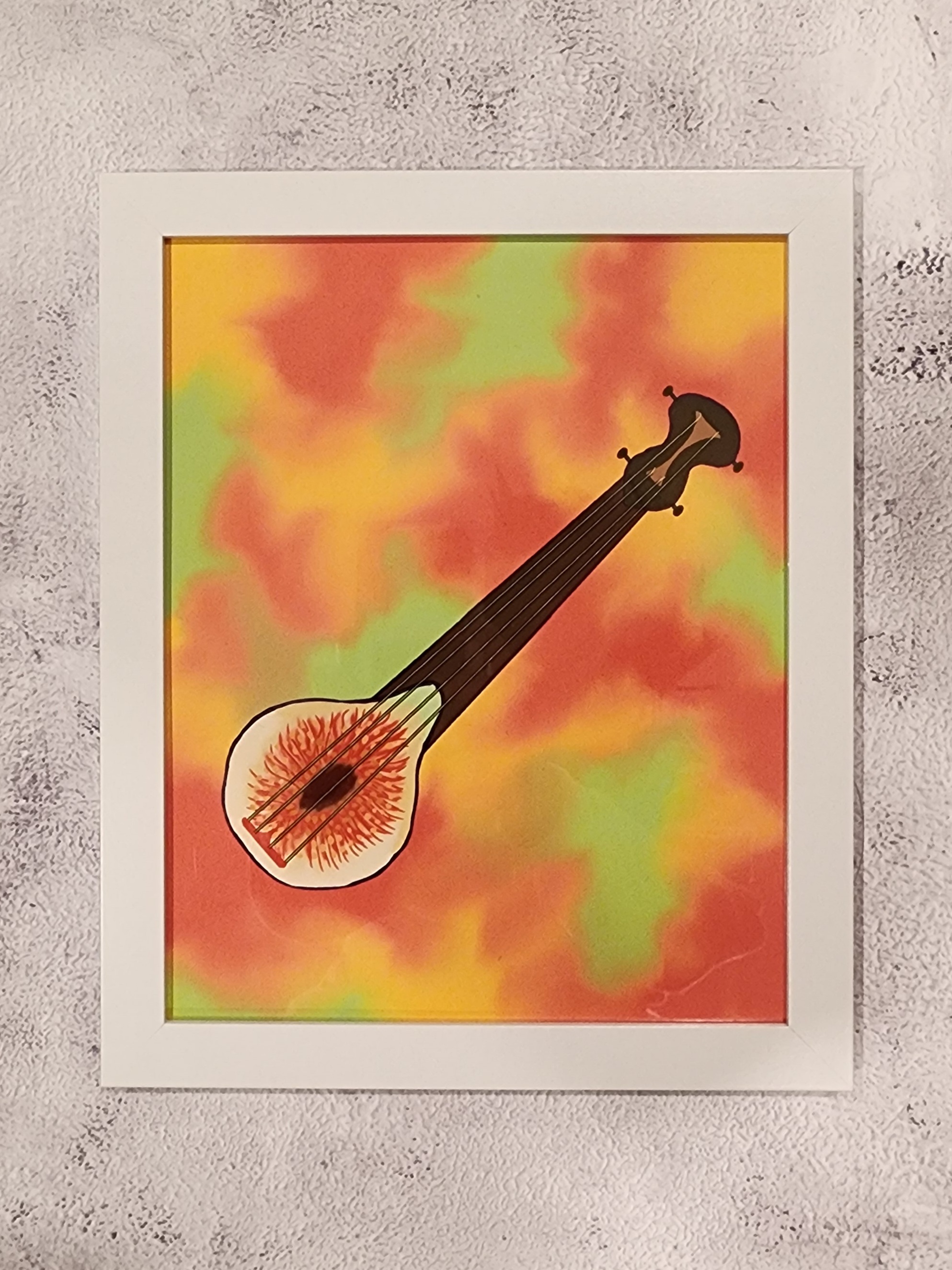 Fig Banjo Digital Art, framed 8x10 print or 4x6 postcard