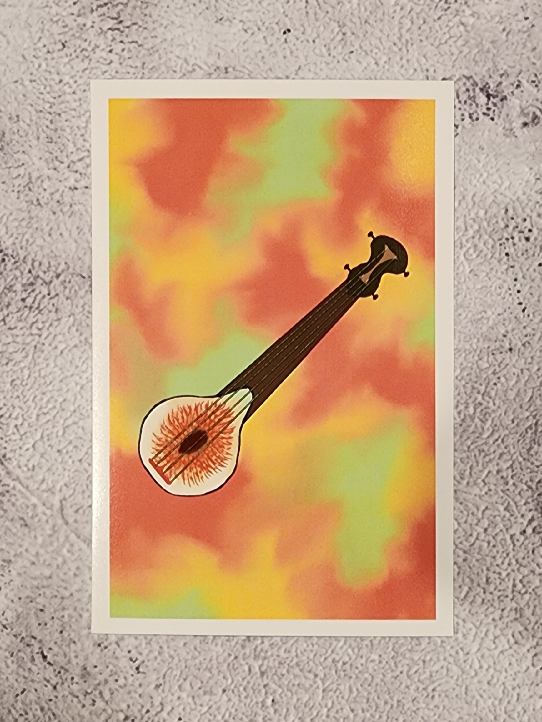Fig Banjo Digital Art, framed 8x10 print or 4x6 postcard