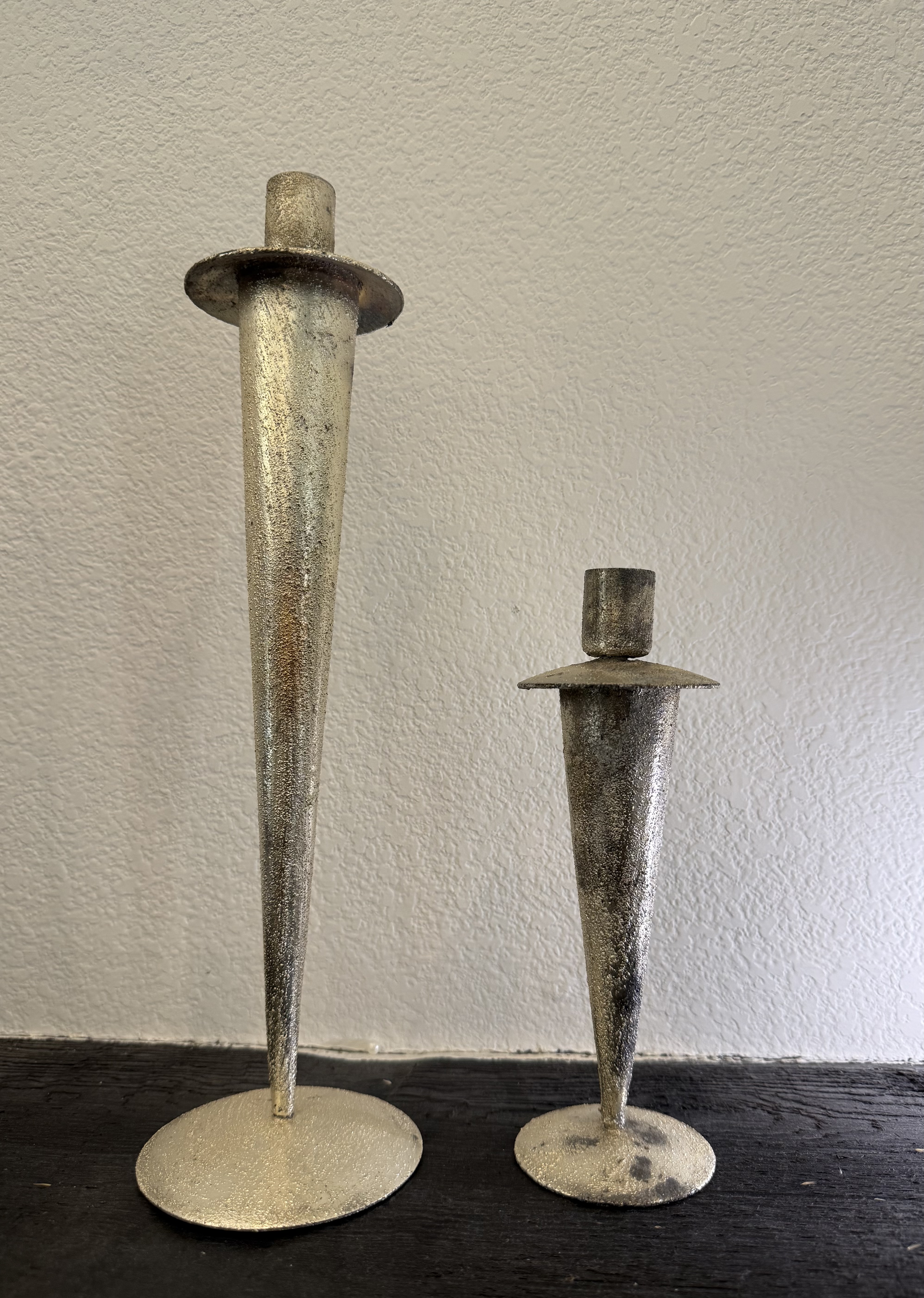 Home Accessories - Candle Stand - Silver Rustic