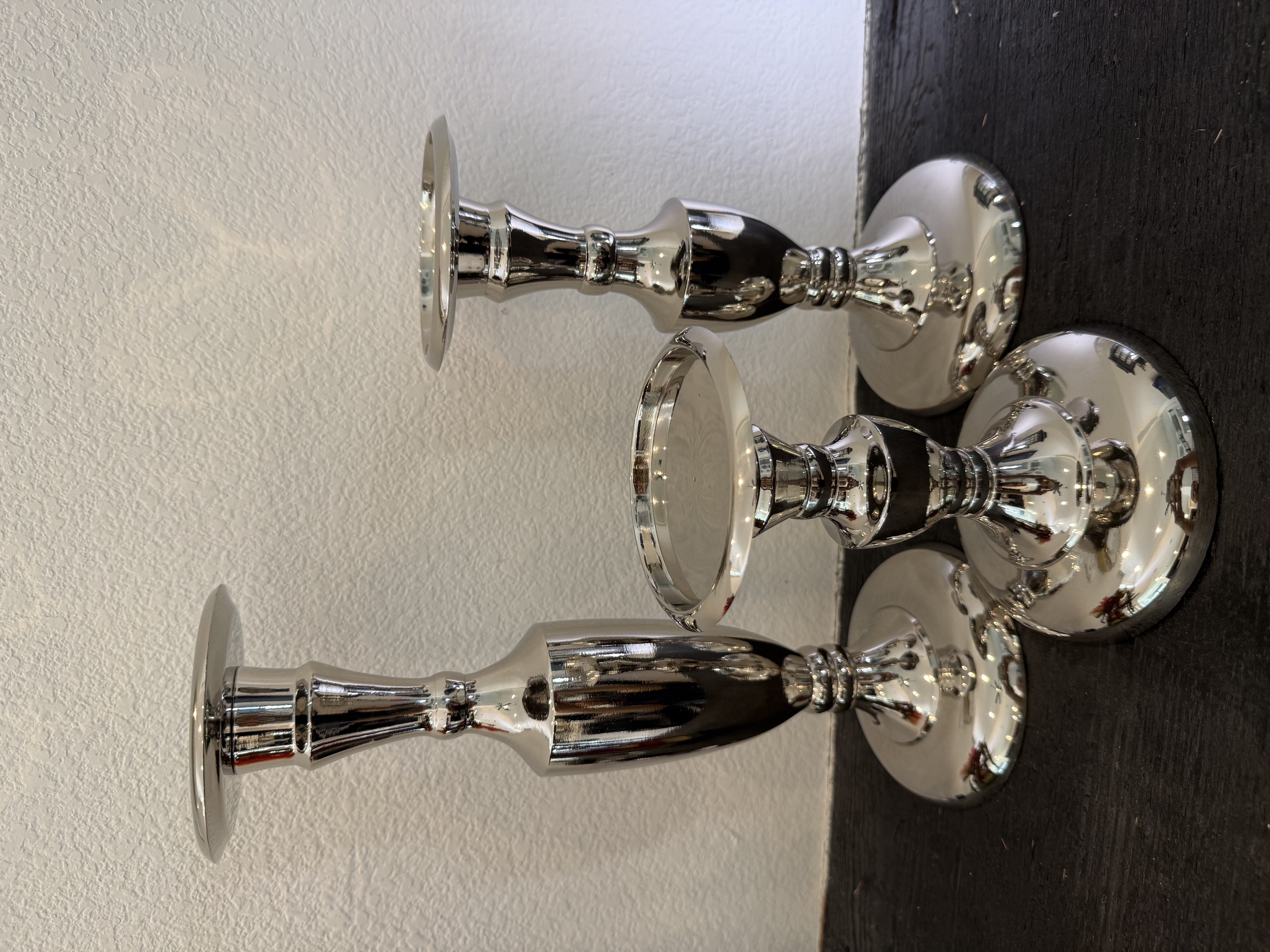 Home Accessories - Candle Stand - Silver Traditional