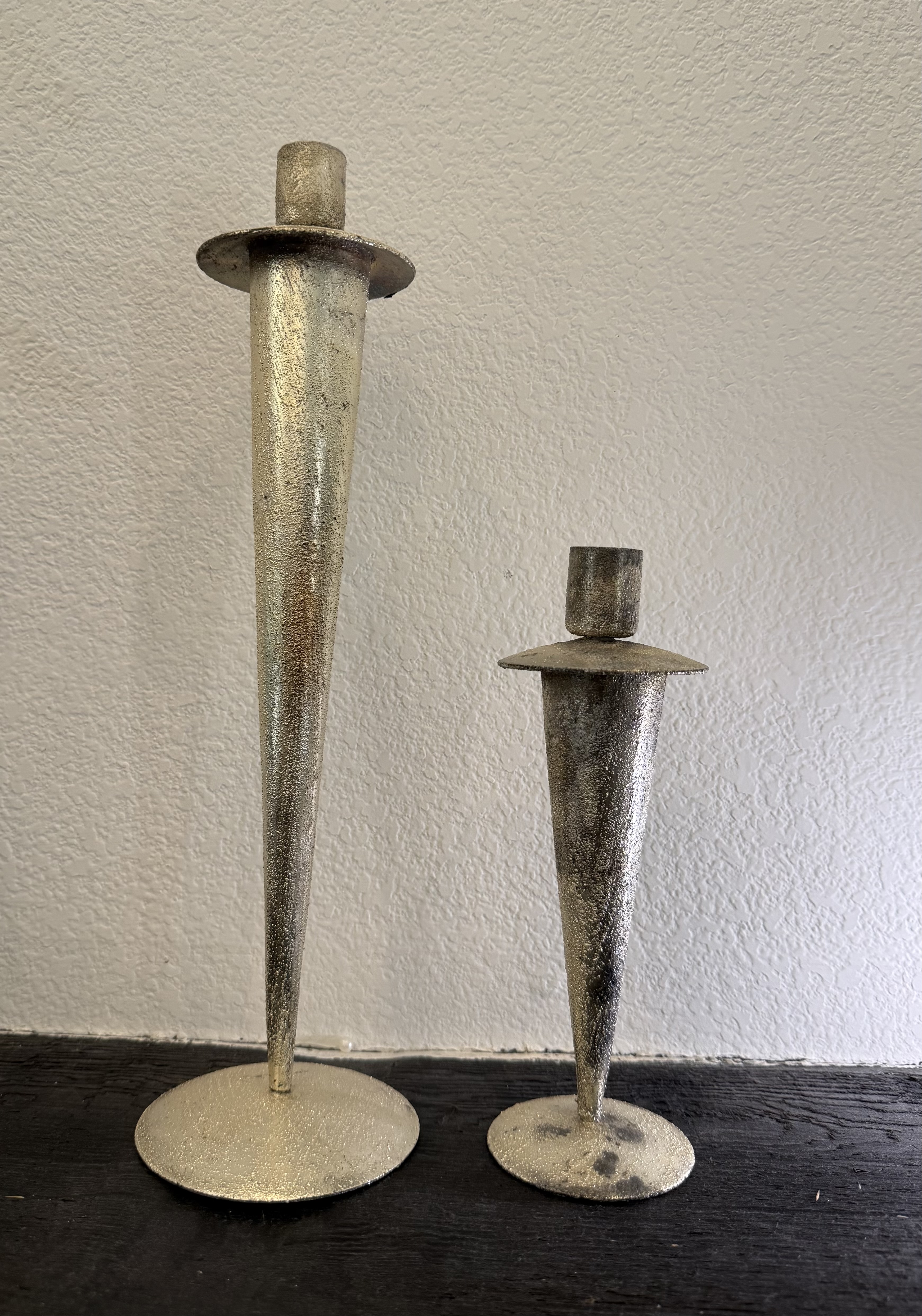 Home Accessories - Candle Stand - Silver Rustic