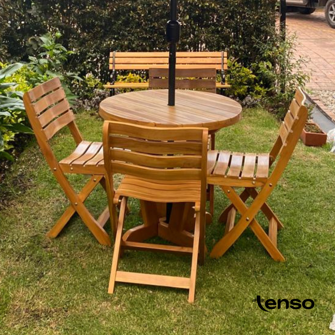 Mesa Marsella Redonda Madera Teca Exterior