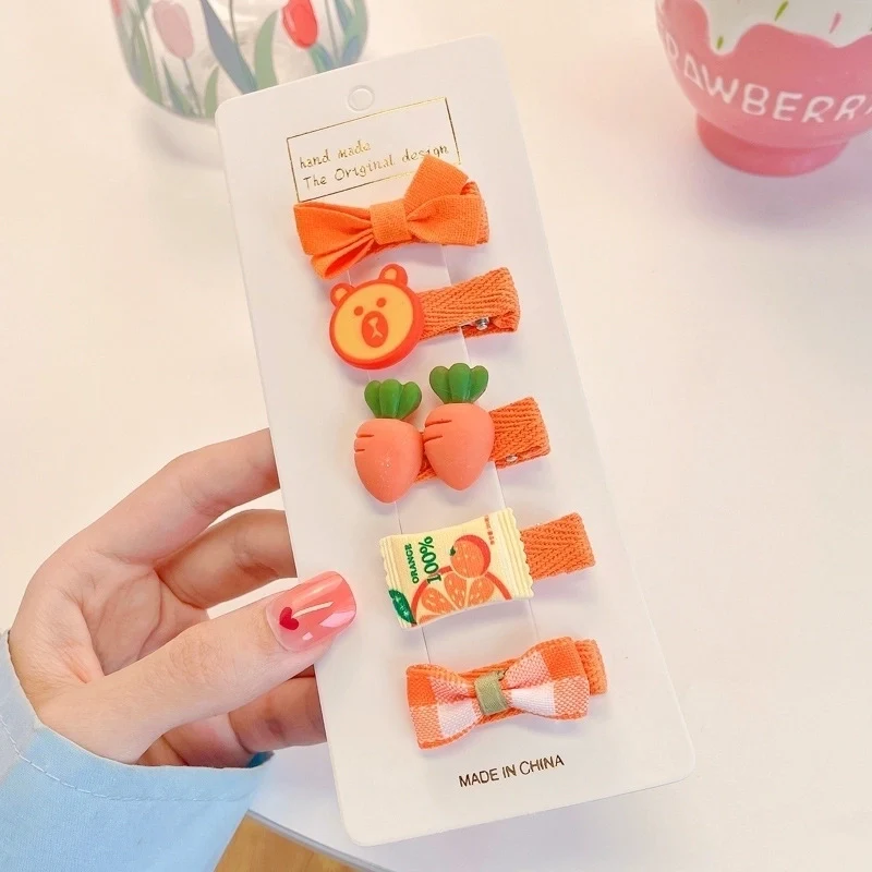 Cute Fruit Flower Bow Knot Cloth Hair Clip