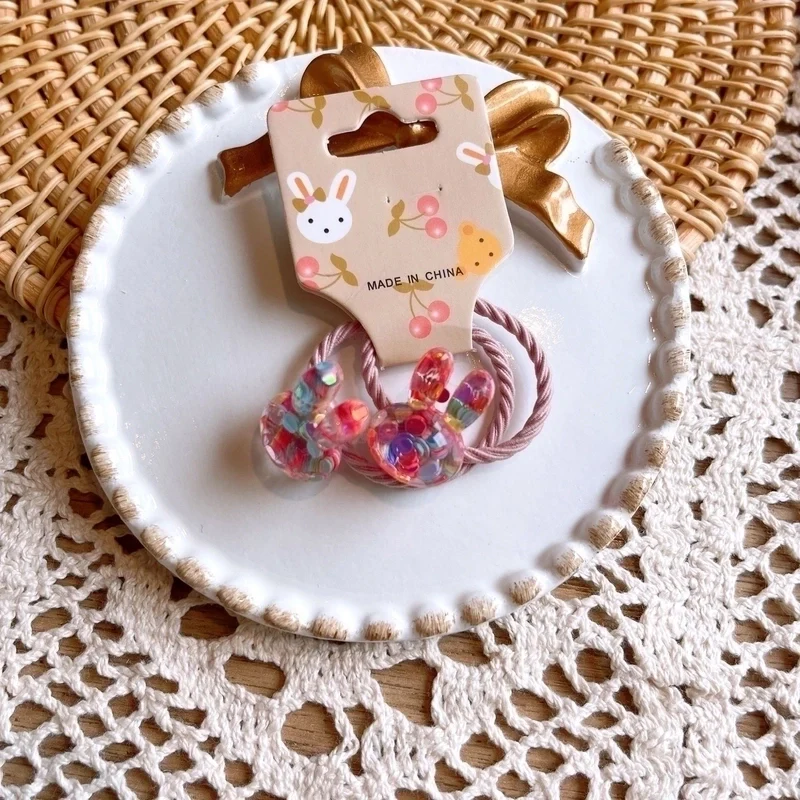 Rabbit & Cherry Acrylic Hair ties