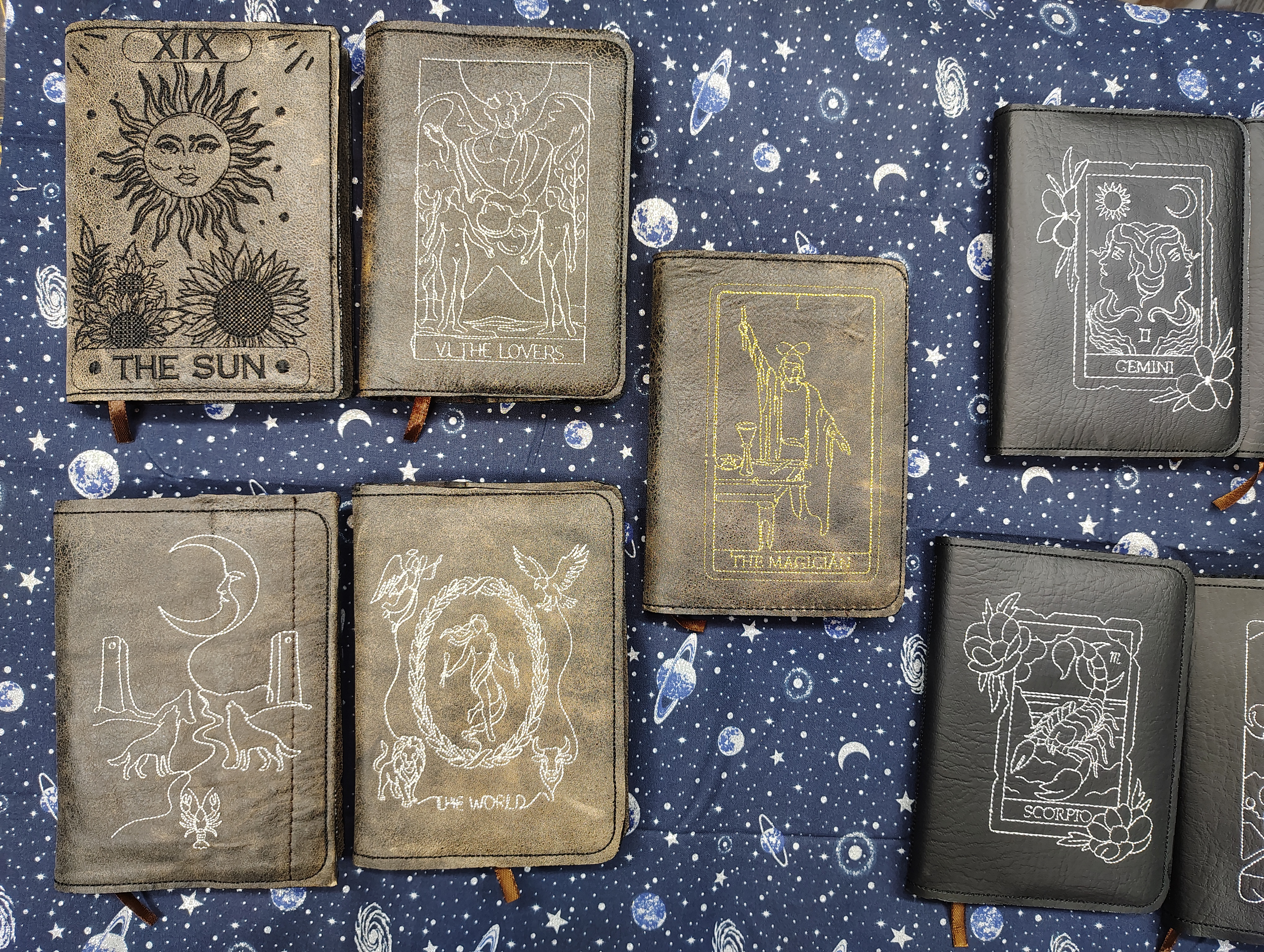 Tarot Card Refillable Leather Journal