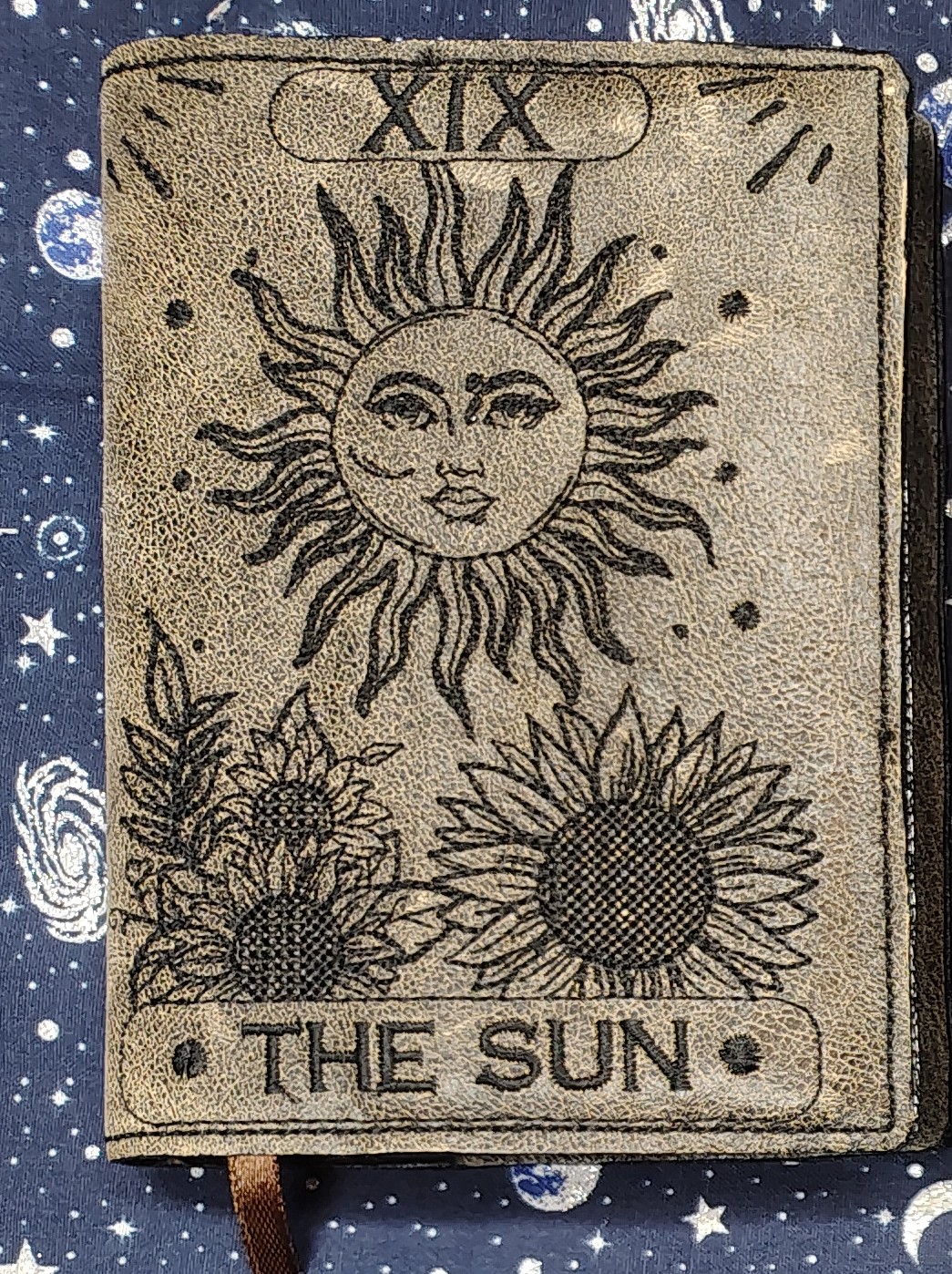 Custom Horoscope Zodiac Cover Brown Leather Refillable Journal