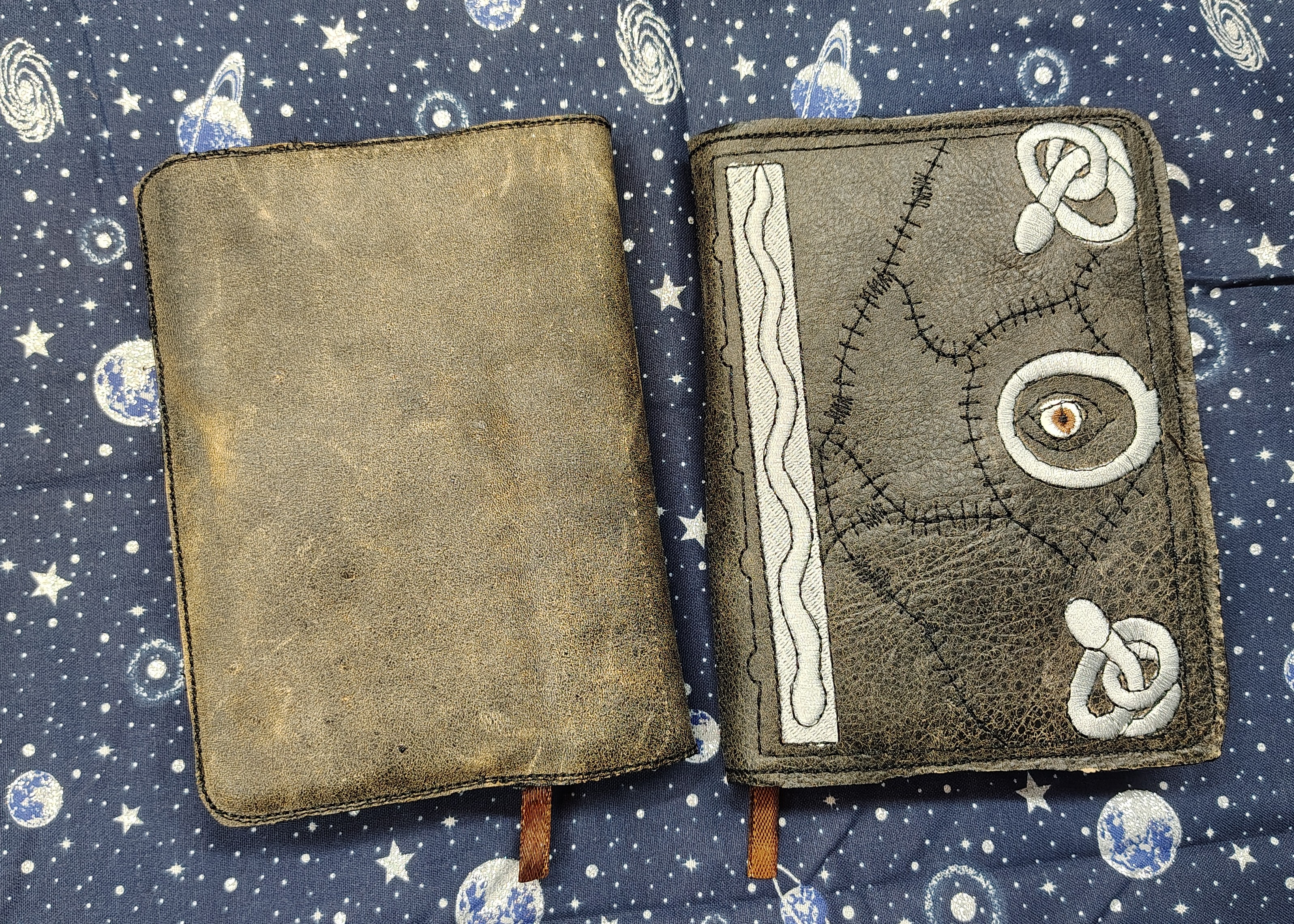 Recycled Brown Leather Sanderson Sisters Witches Journal Cover