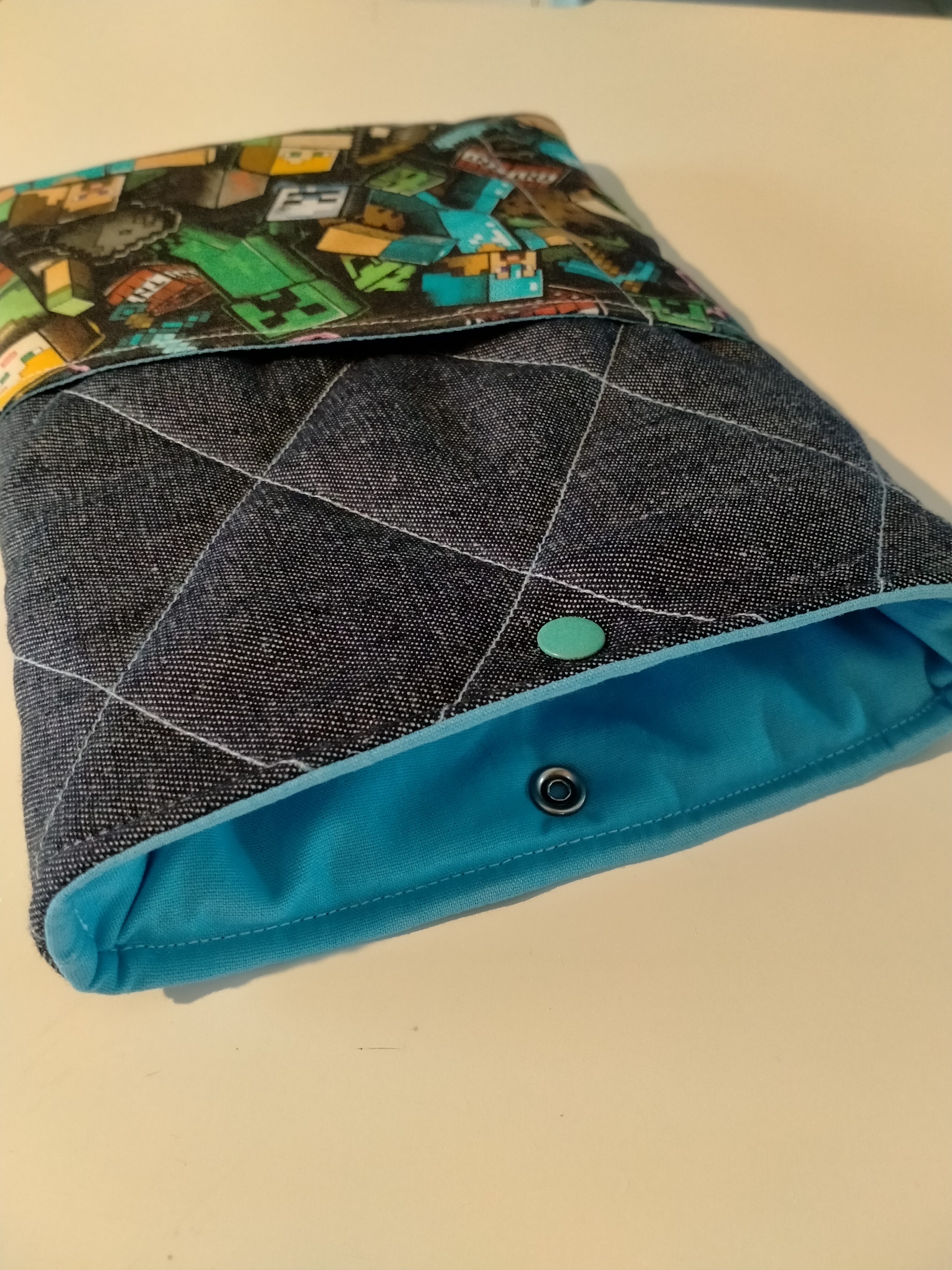  Quilted book Sleeve with Minecraft print