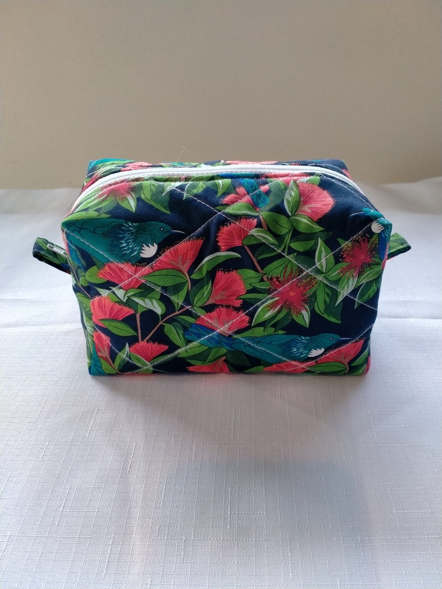 Floral Quilted Cosmetic Bag