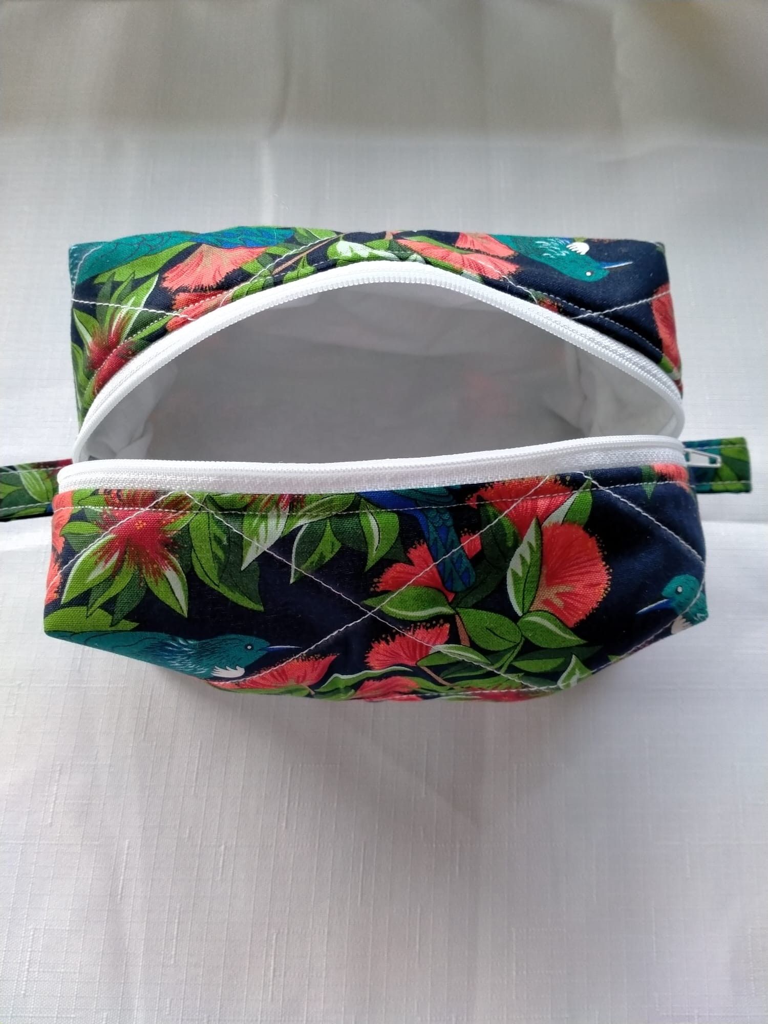 Floral Quilted Cosmetic Bag