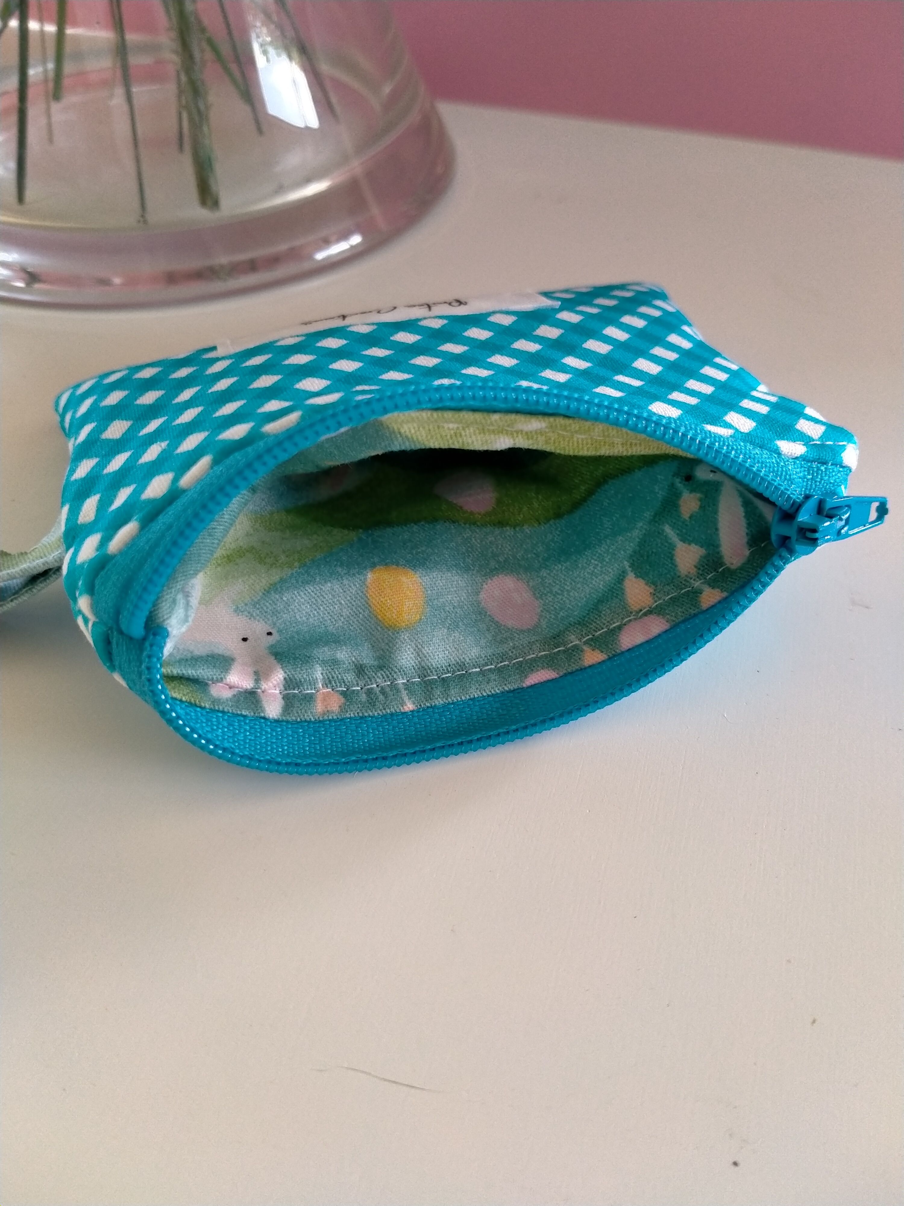 Wallet - Blue gingham