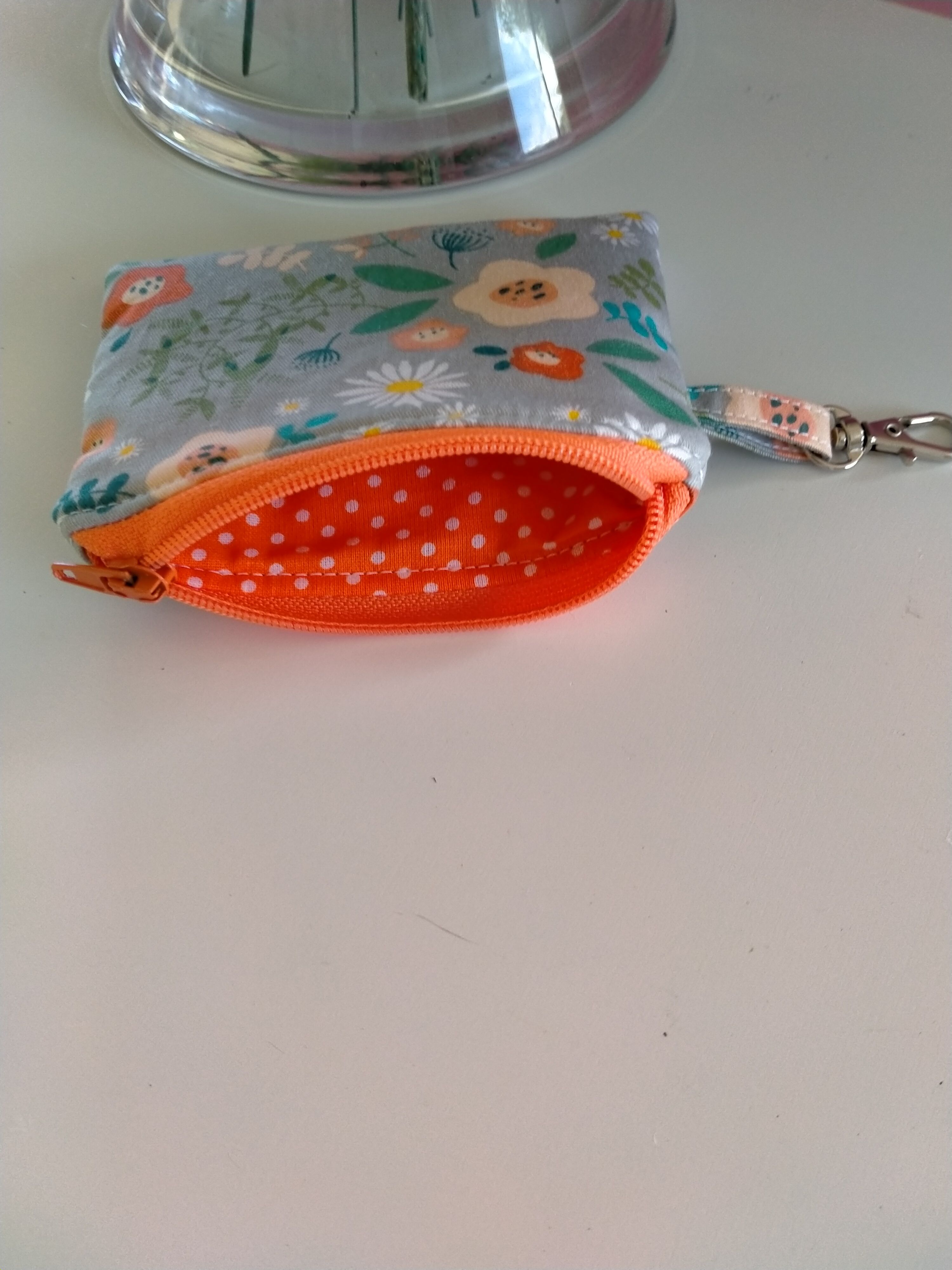 Wallet - Grey with flowers