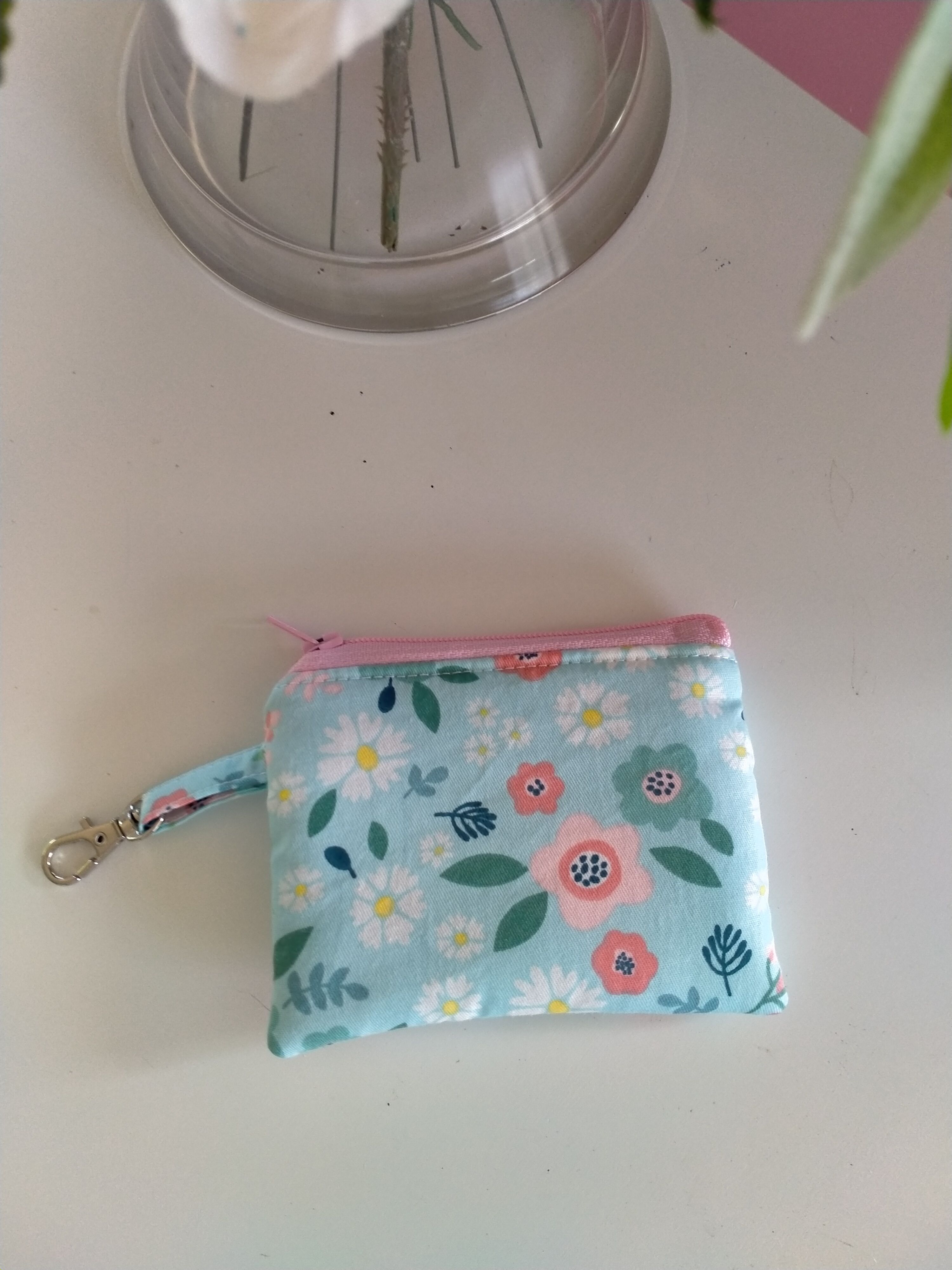 Wallet - Blue with flowers