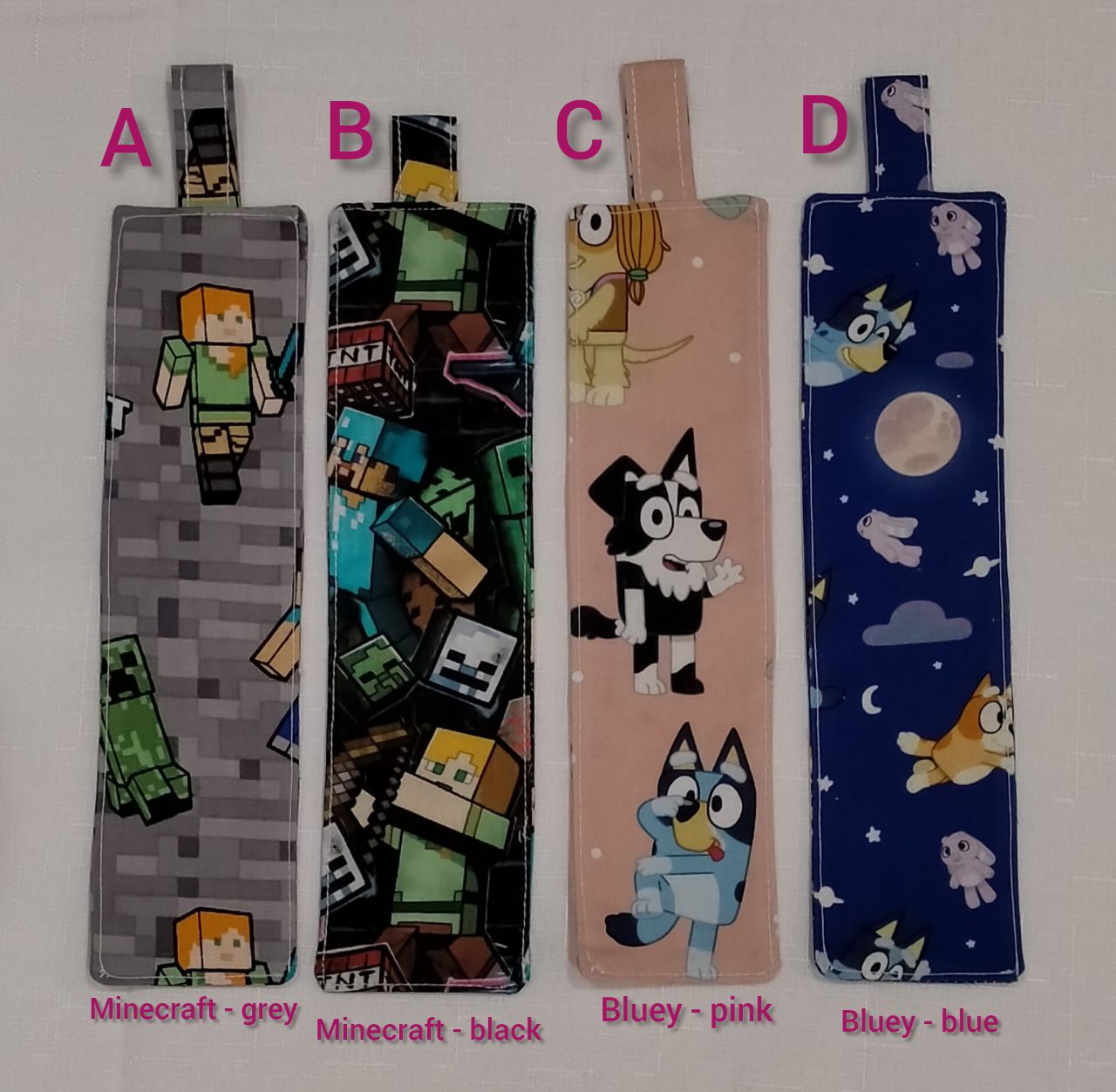 Character fabric bookmarks