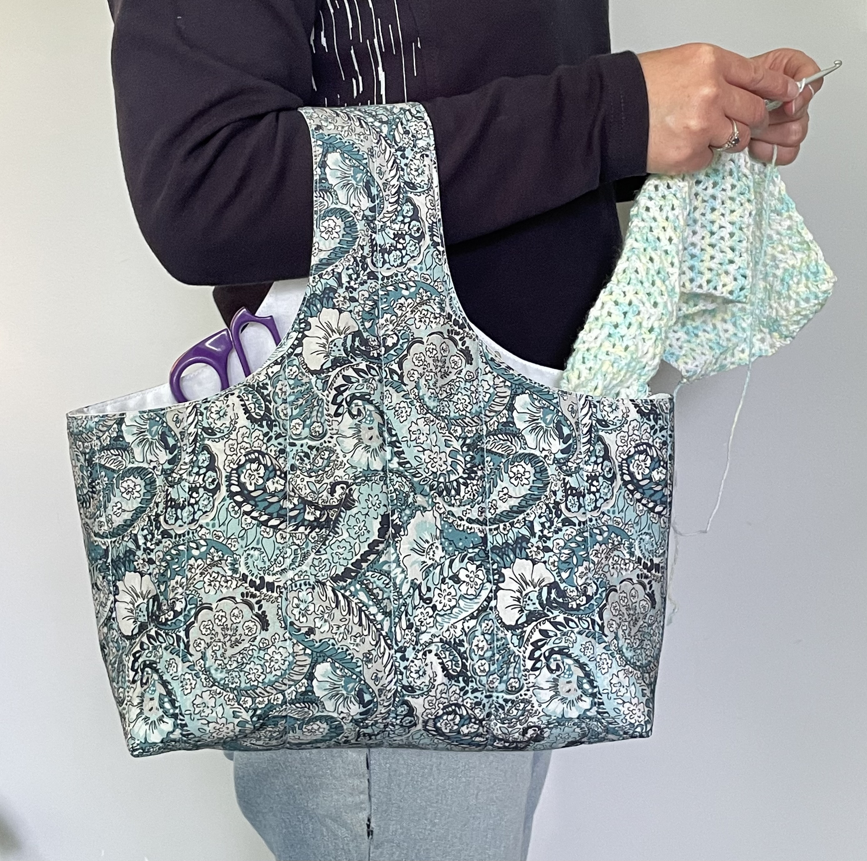 On the go Project Bag - Botanical Blues