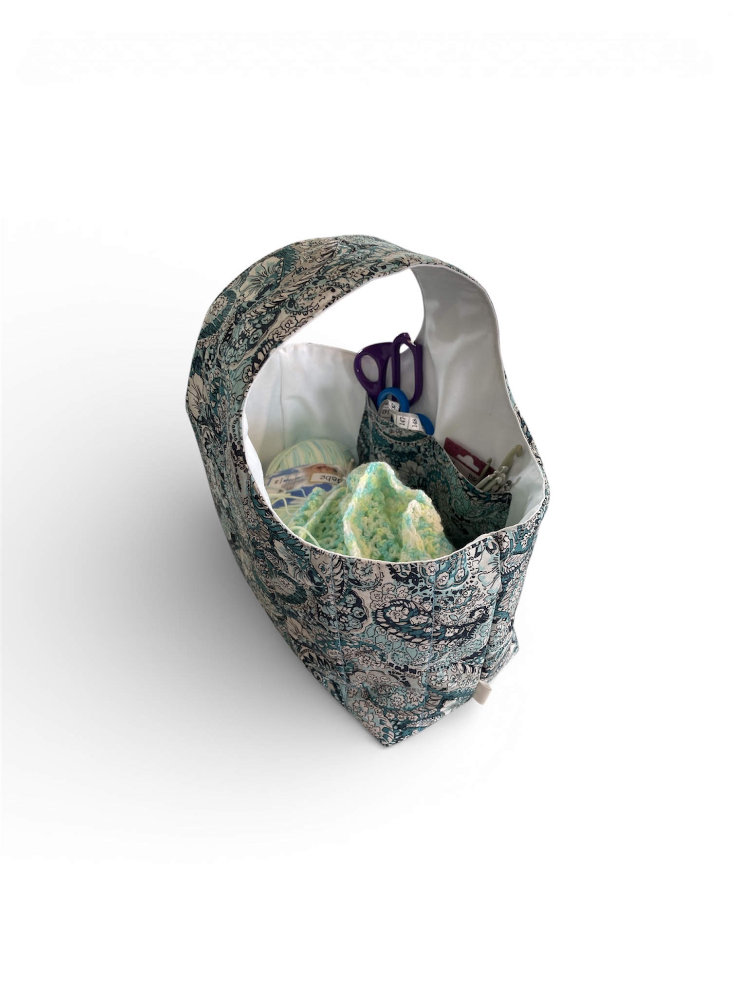 On the go Project Bag - Botanical Blues