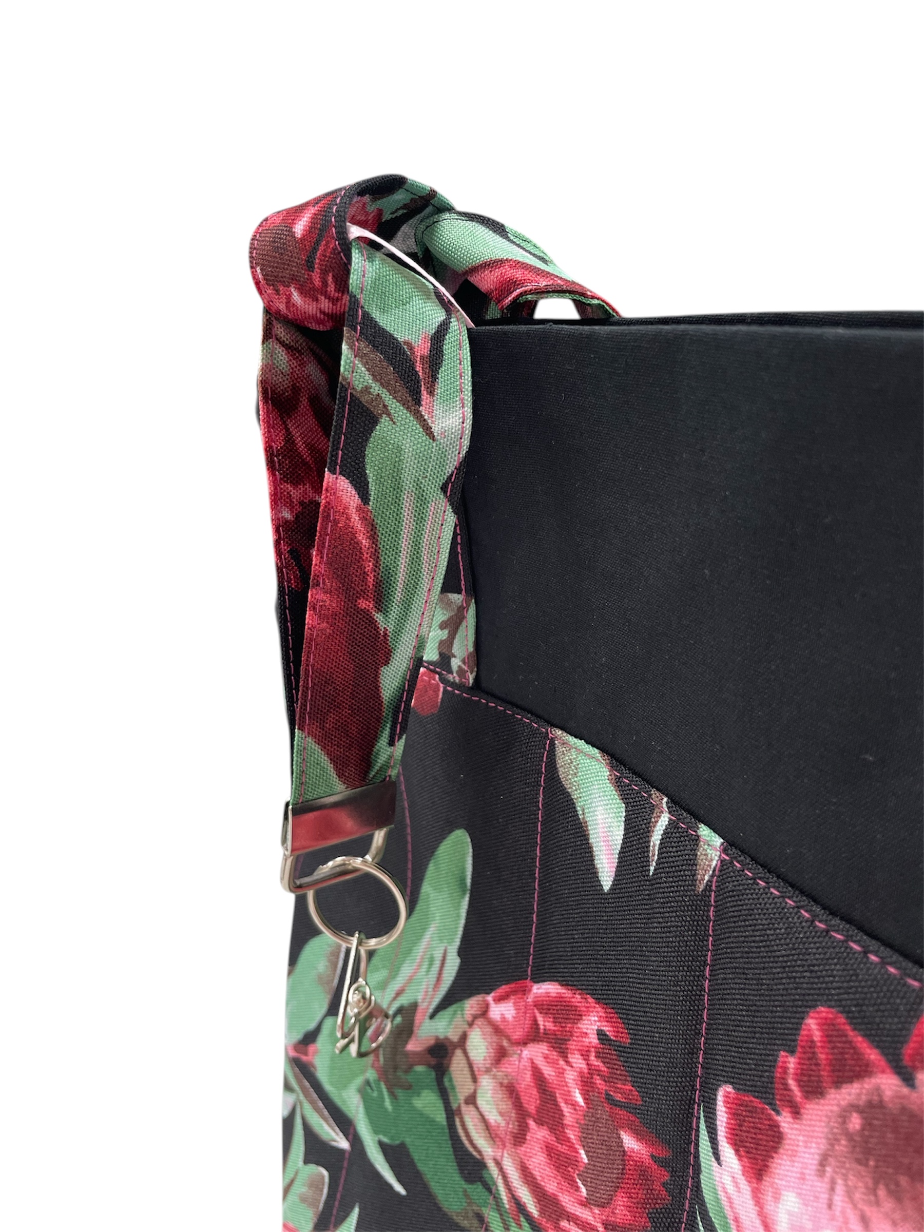 Black protea tote bag
