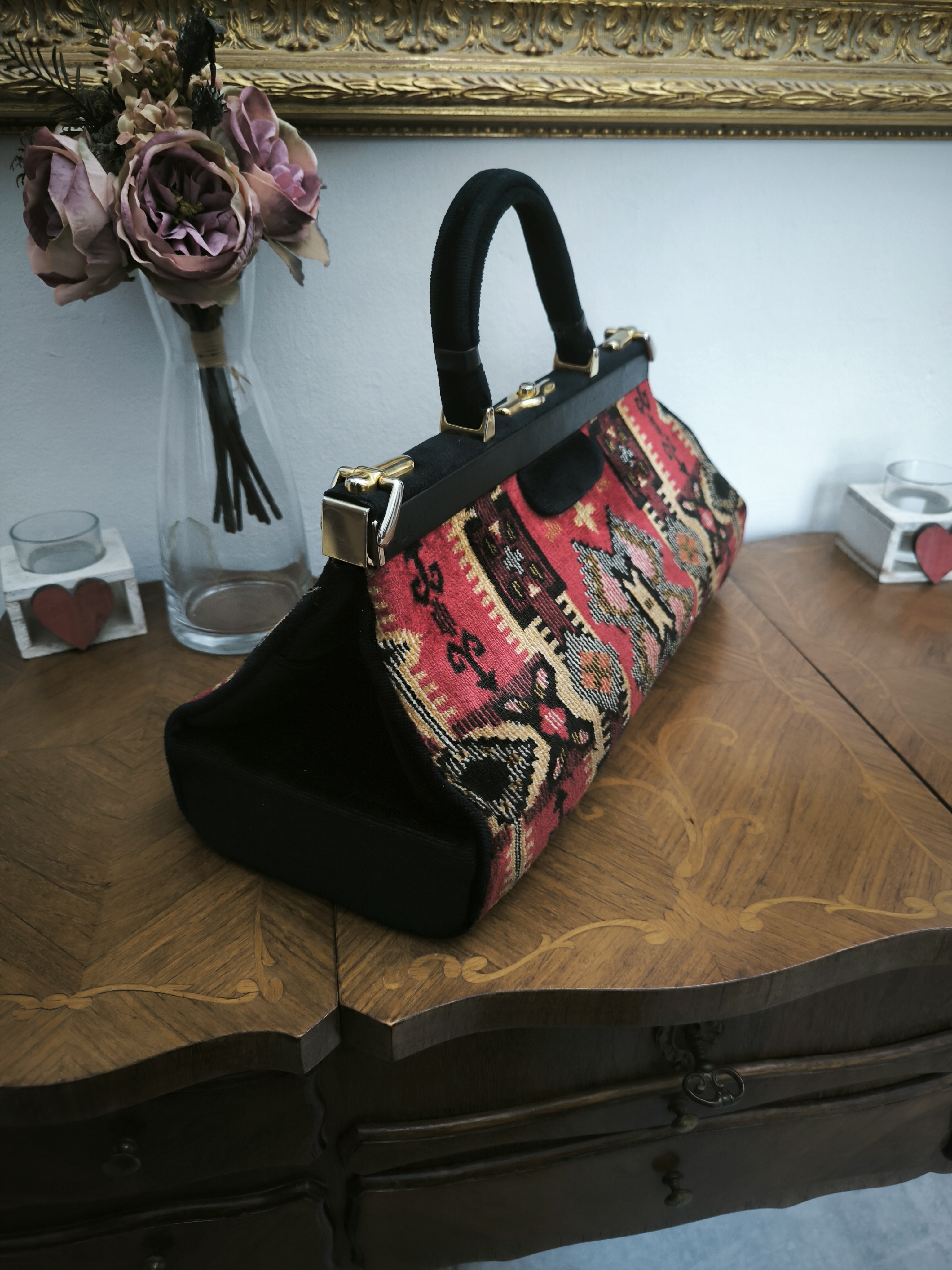 Borsa anni 60 in velluto 