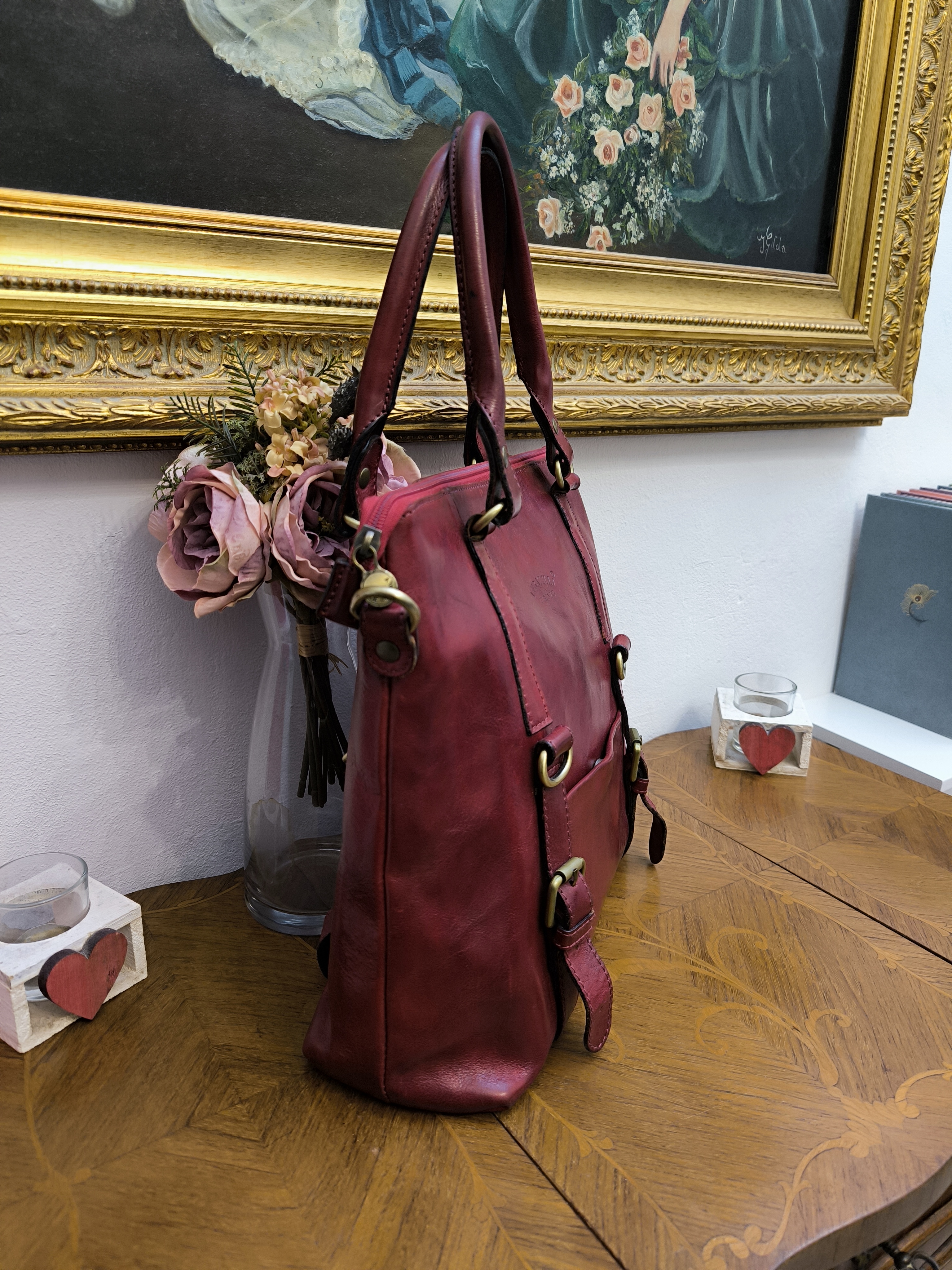 Borsa in pelle rossa 