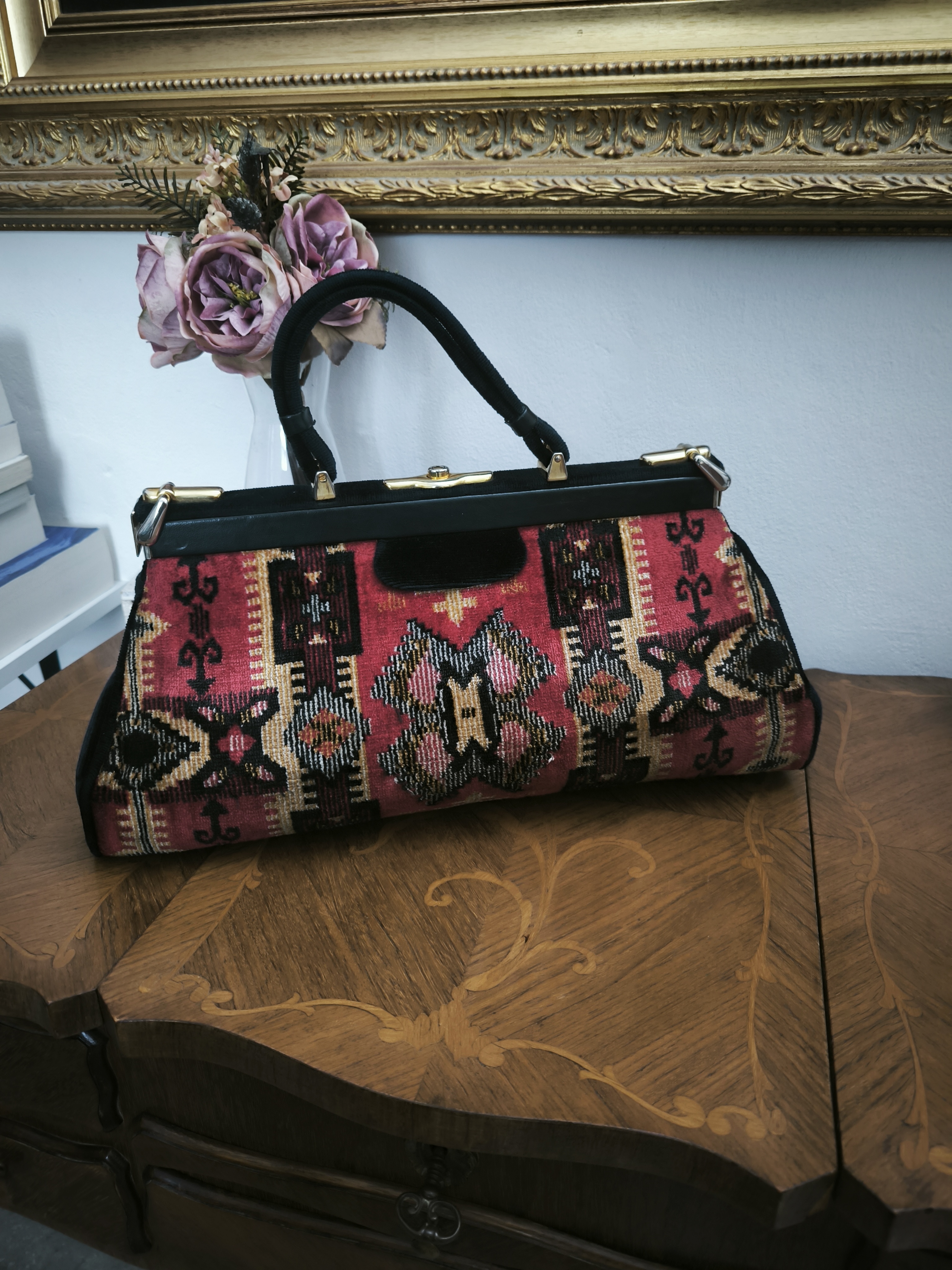 Borsa anni 60 in velluto 