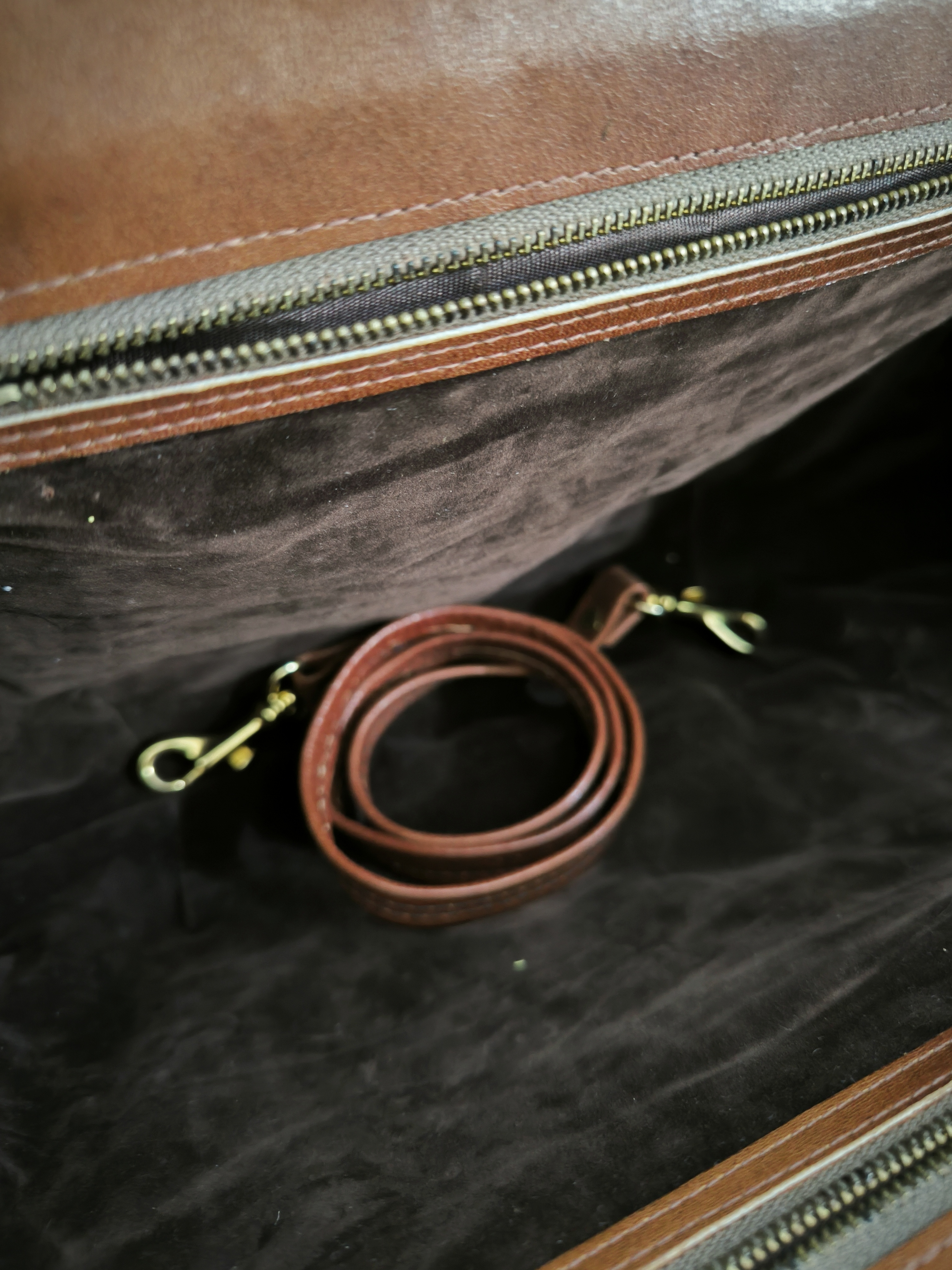 Borsa vintage in pelle marrone 