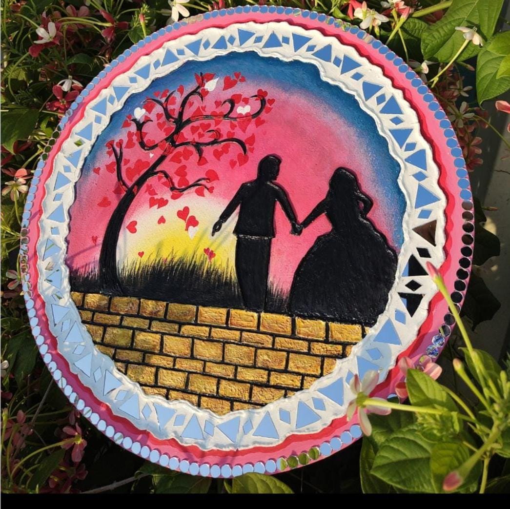 Handmade Romantic Wall Plate Art
