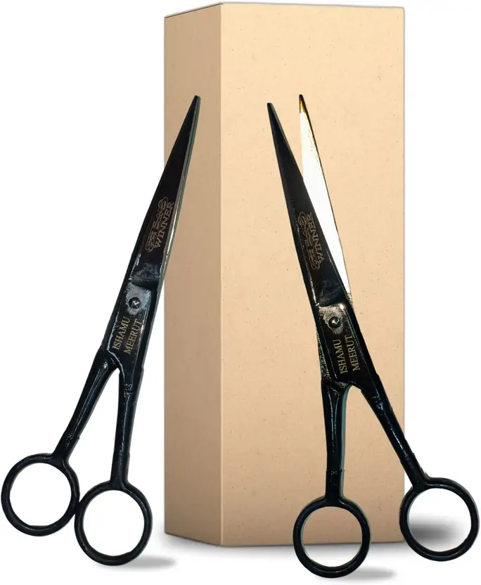 STEAD Top-Quality Barber Salon Scissors for Precision Hair Cutting and Styling Scissors (Set of 2, Black)