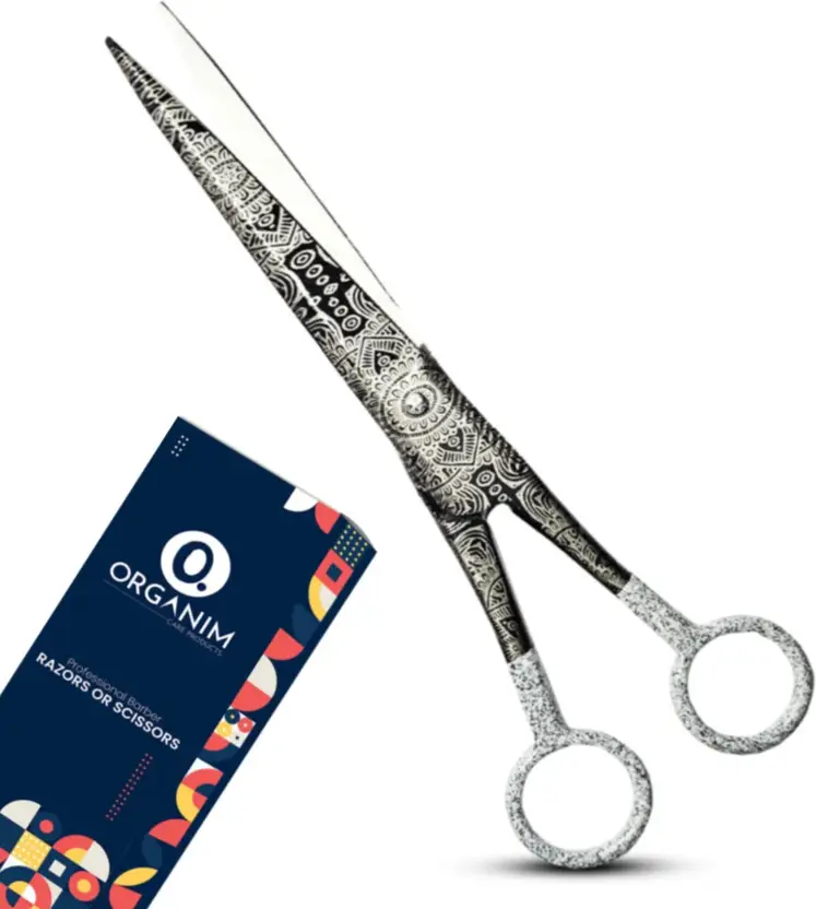 Organim care products Salon Professional Hair Cutting (7 Inch) Ariel Scissors (Set of 1, Black)