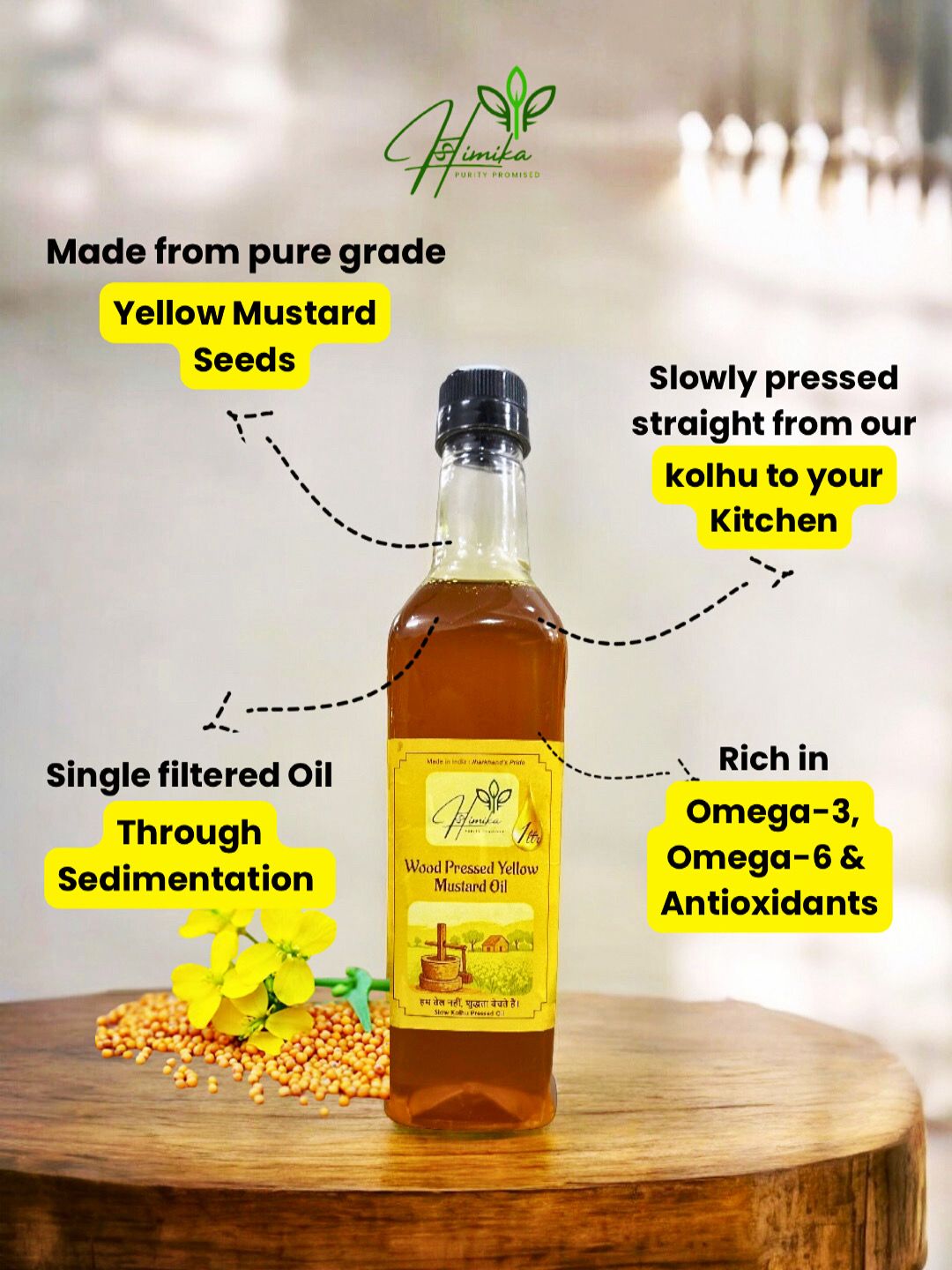 Wood Pressed Yellow Mustard Oil