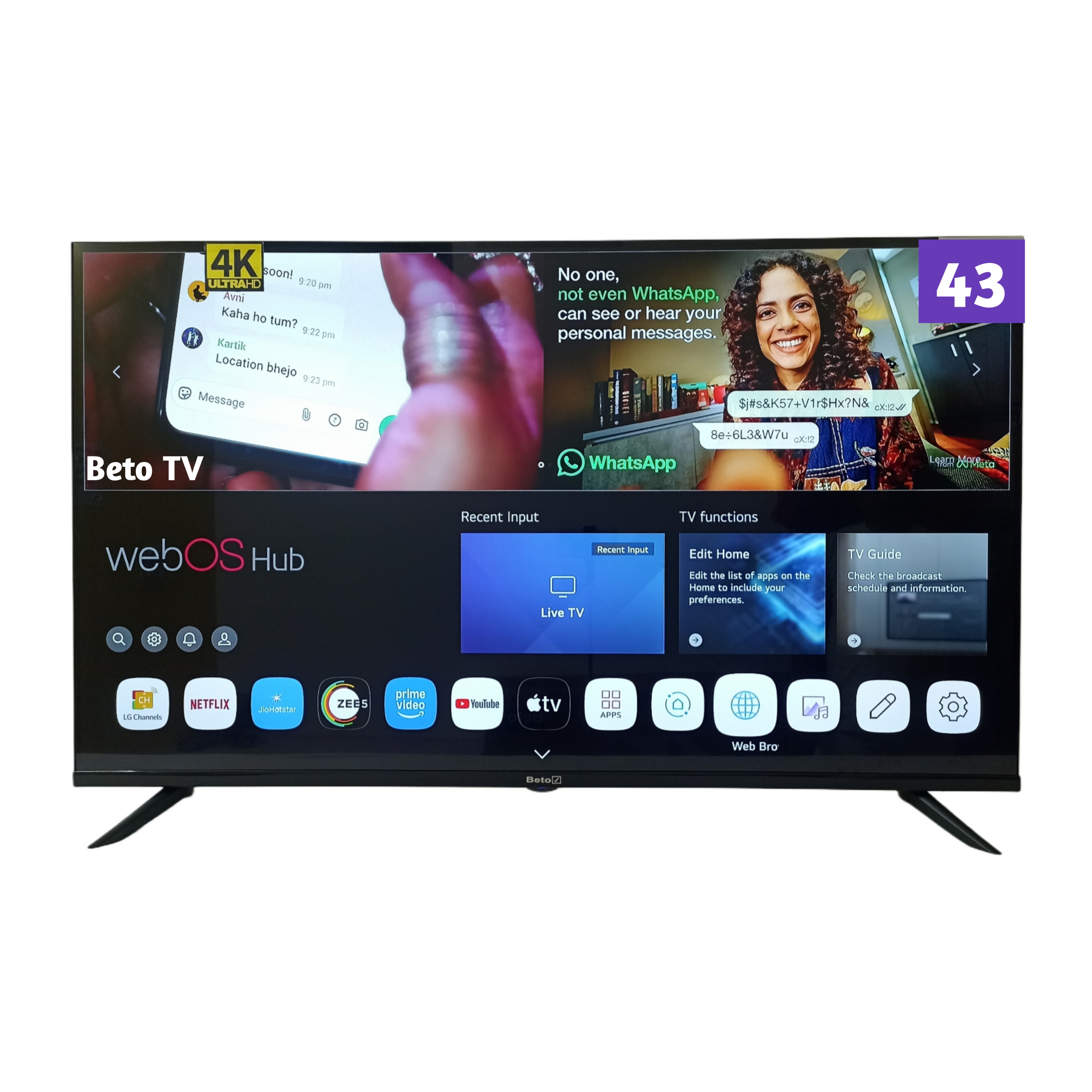43 inch 4K ULTRA-HD Q LED TV Webos Series 