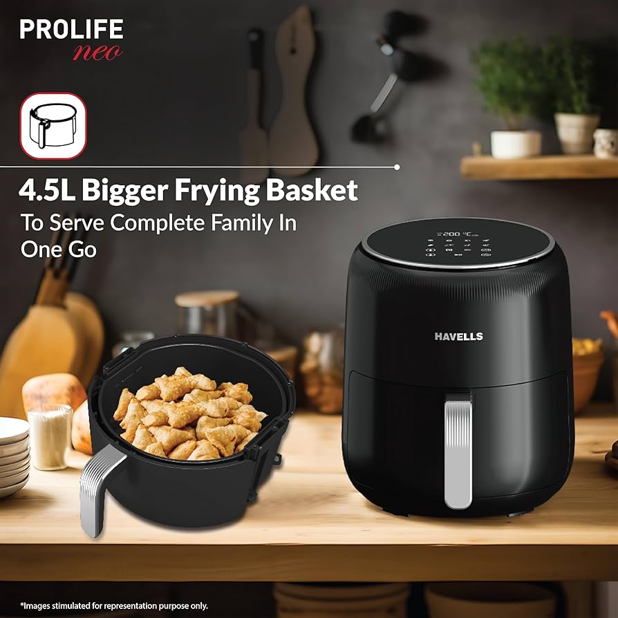 Havells ProLife Neo Air Fryer, 4.5 L Pan Capacity, 1500 W