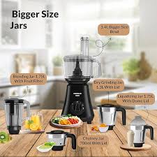FOODO Mixer Grinder 5 Jar, 750 W, Powerful, Heavy-Duty Motor, Black