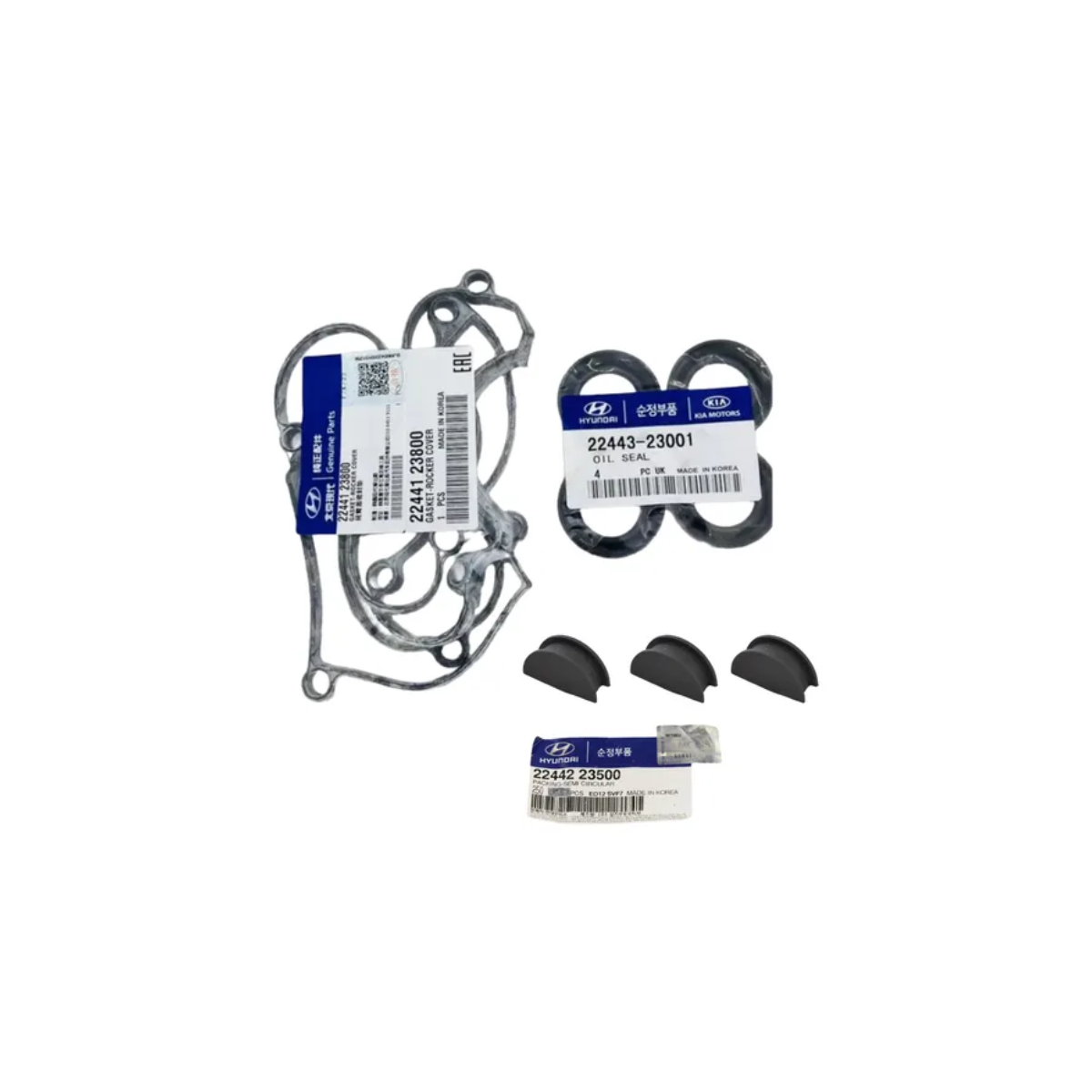 Junta da Tampa de Válvulas Completa Hyundai i30 2.0 Tucson 2.0 22441-23800 + Vedadores e Meias Luas