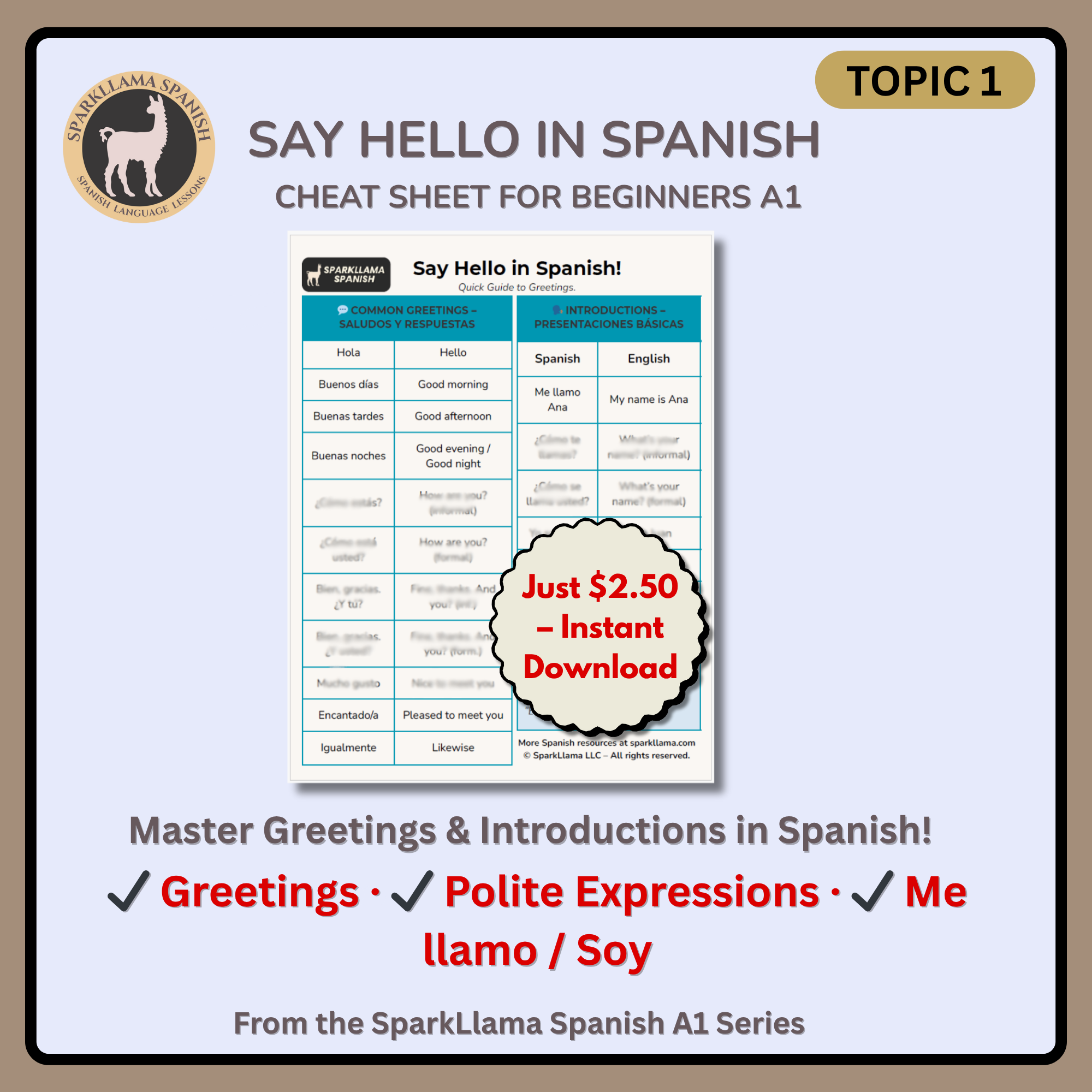 Say Hello in Spanish – Reference Guide for Beginners (B1)