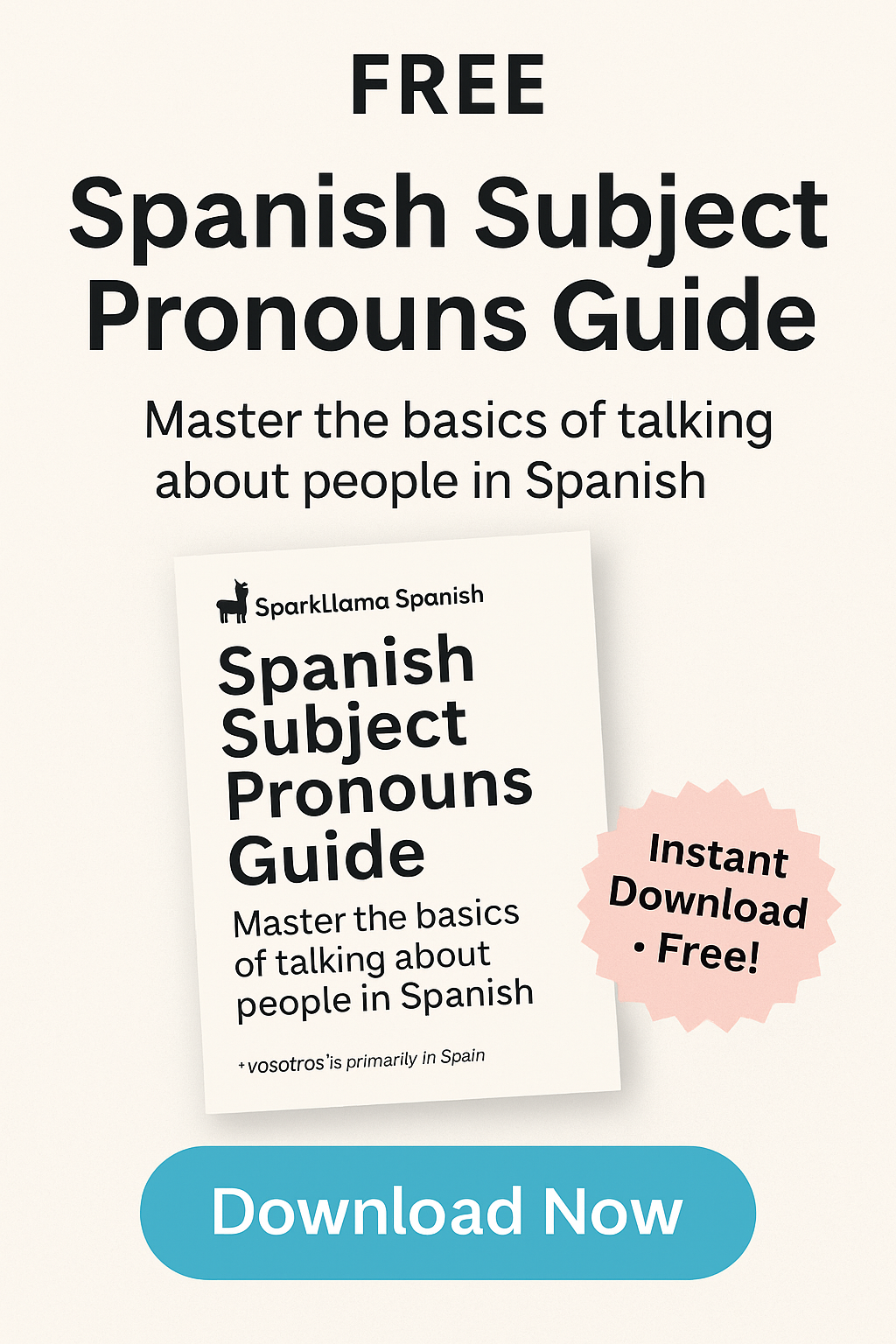 Spanish Subject Pronouns – Printable Reference Guide for Beginners (B1)