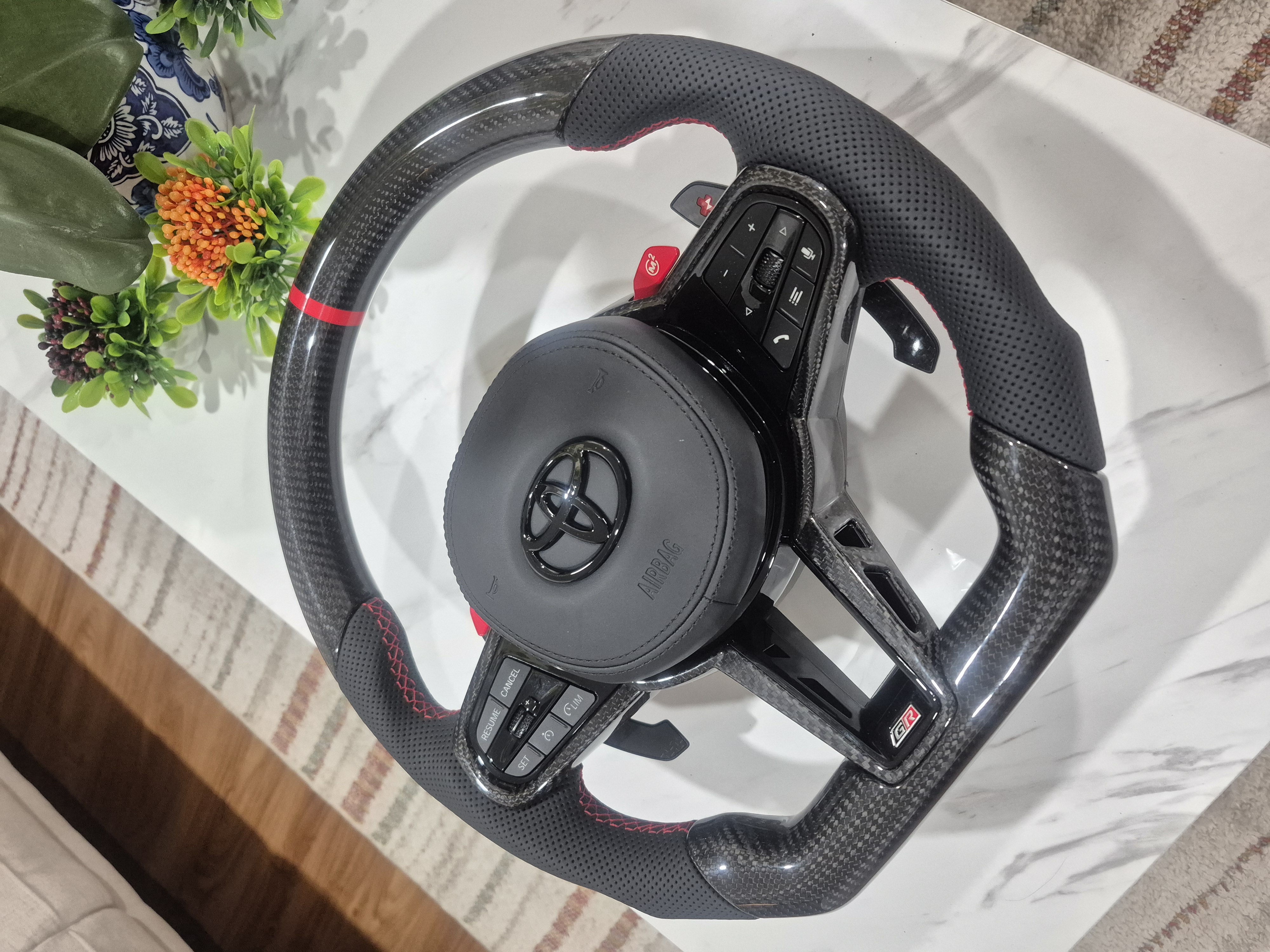 Carbon Fiber (Red Stripe) 