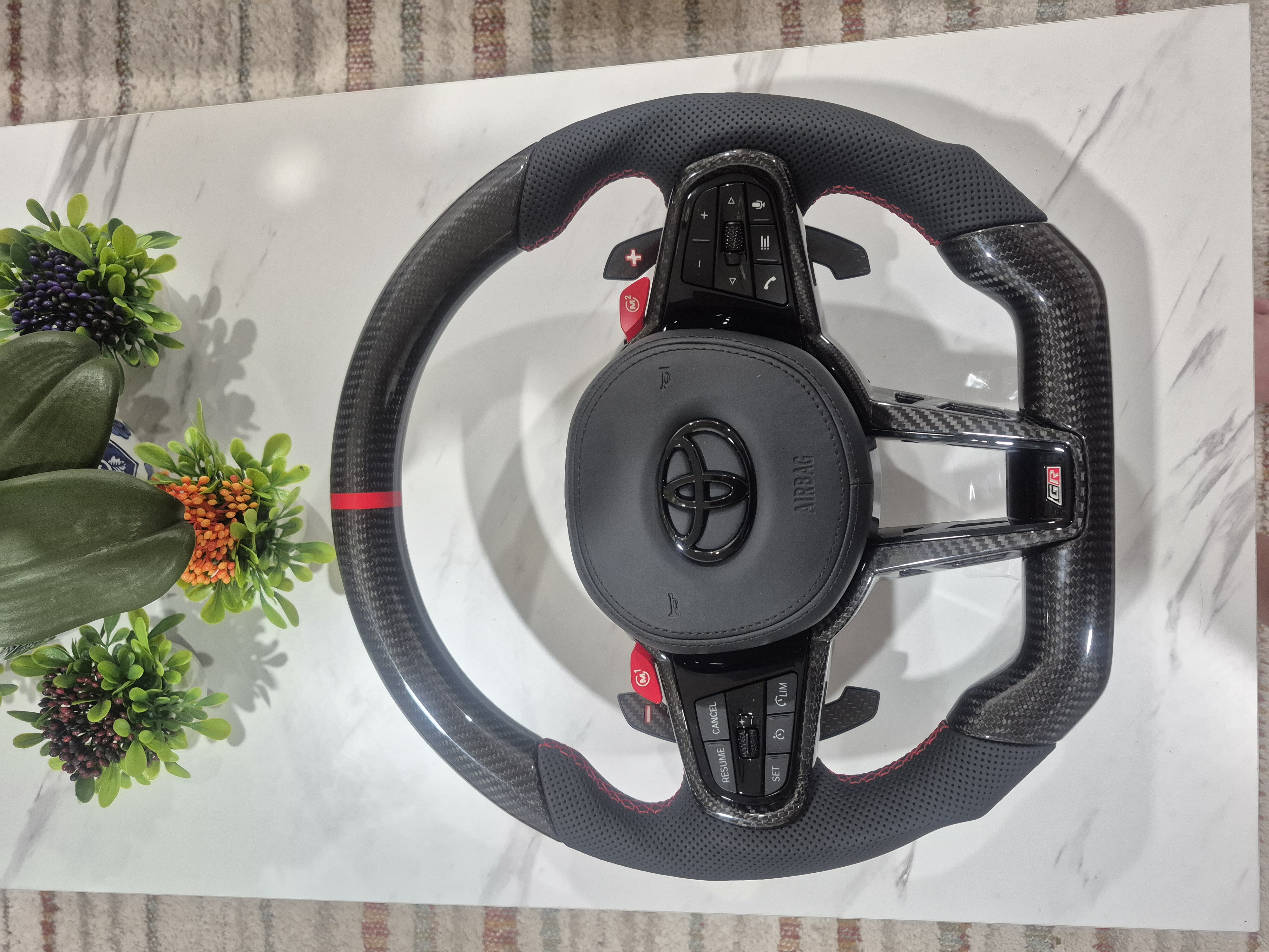 Carbon Fiber (Red Stripe)