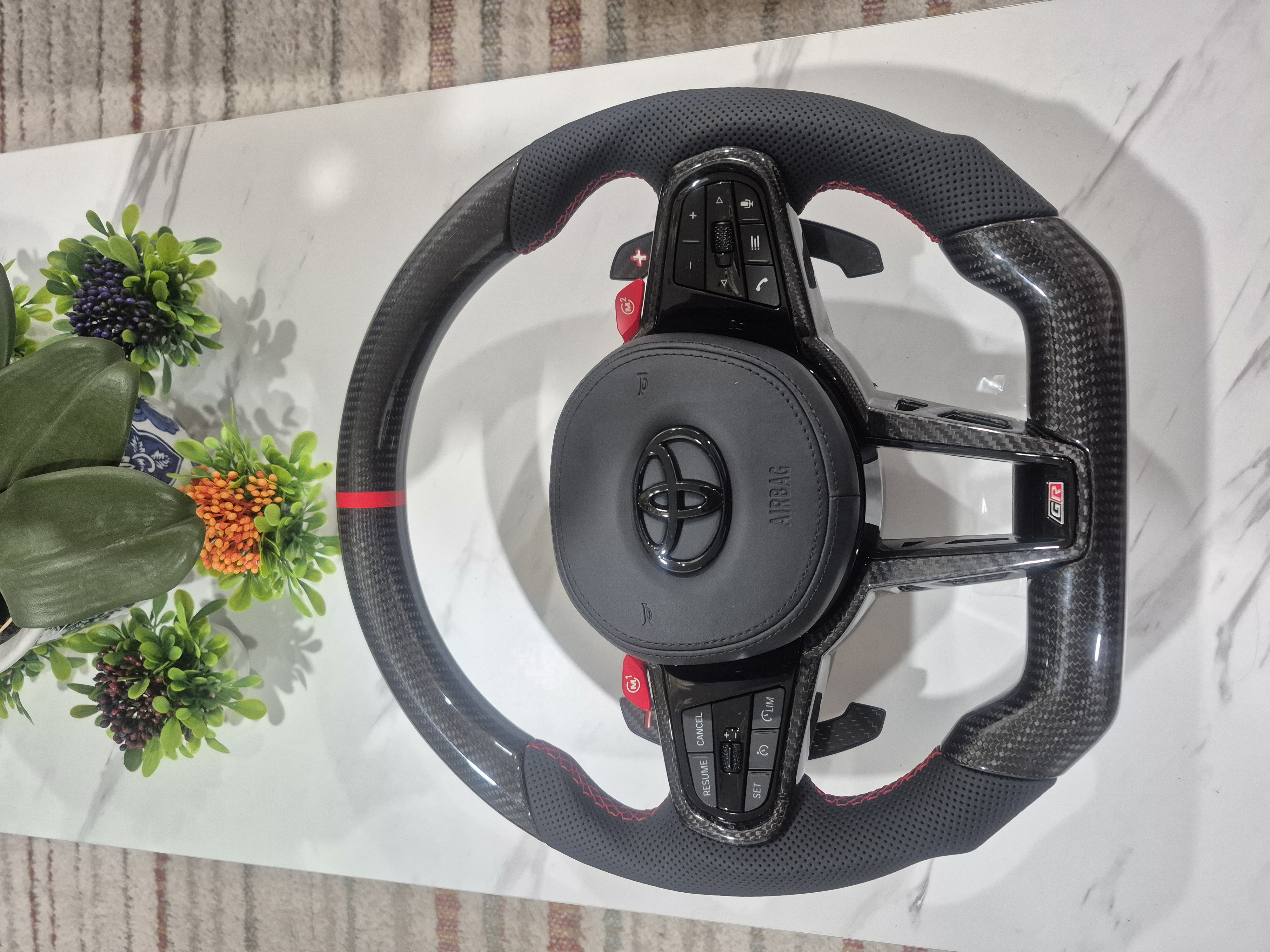 Carbon Fiber (Red Stripe) 