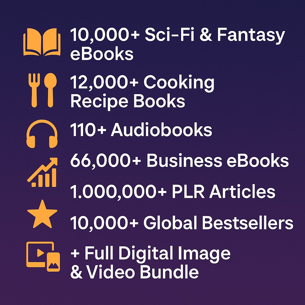 Mega Digital Reseller Bundle – 10 Lakh+ eBooks, Private Label Content, Audiobooks & More