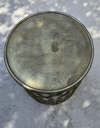 Metal Accent Elegant lattice-style round side table for modern spaces