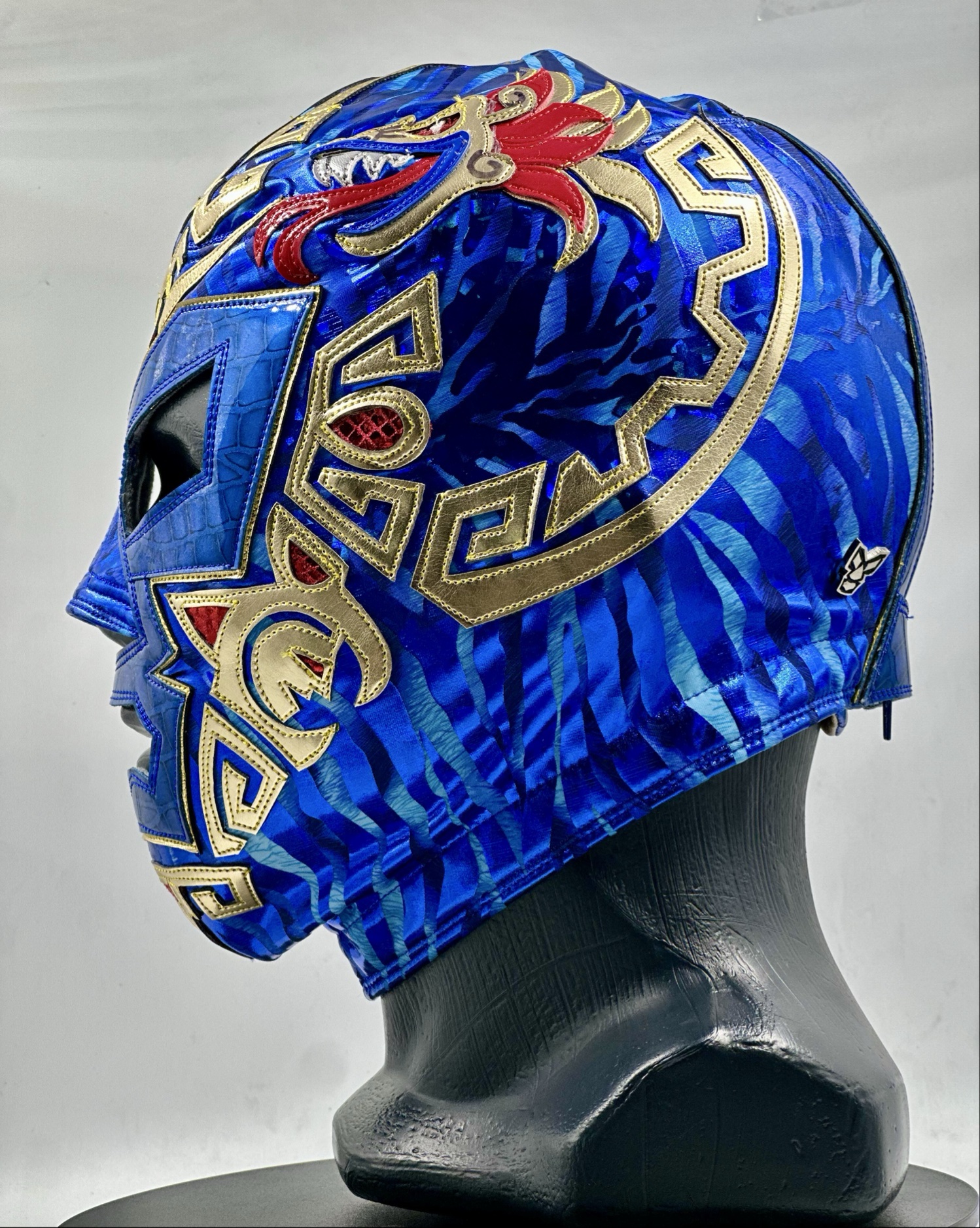 MÁSCARA PROFESIONAL QUETZALCOATL AZUL REY/DORADO