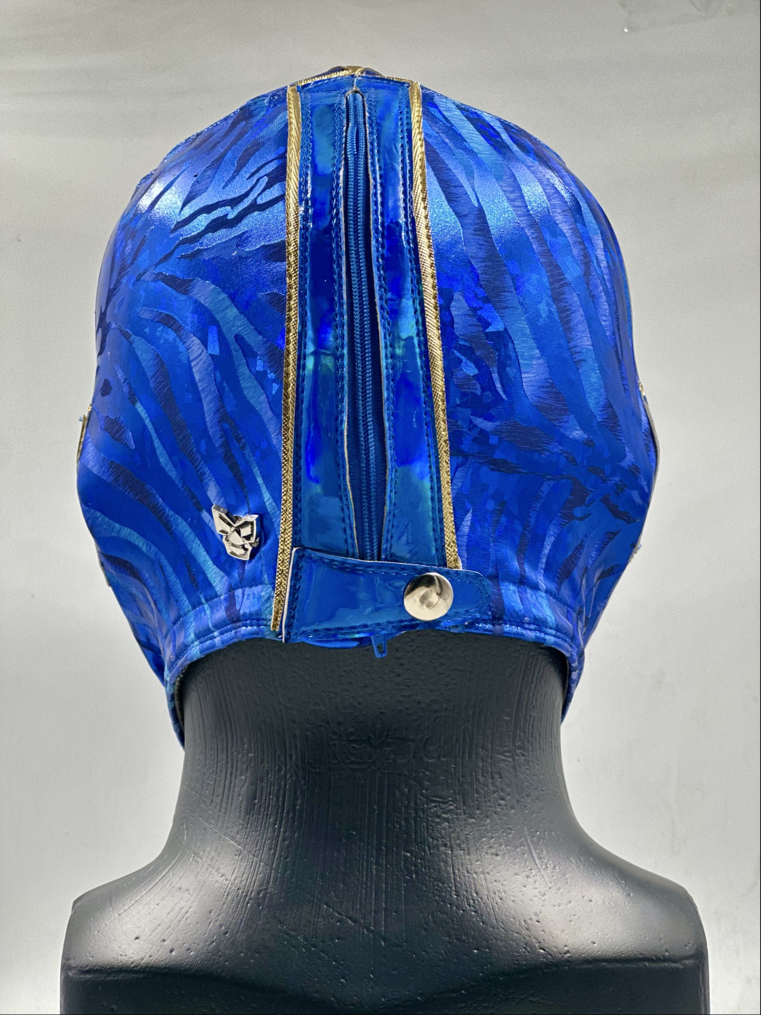 MÁSCARA PROFESIONAL TLALOC AZUL REY/DORADO
